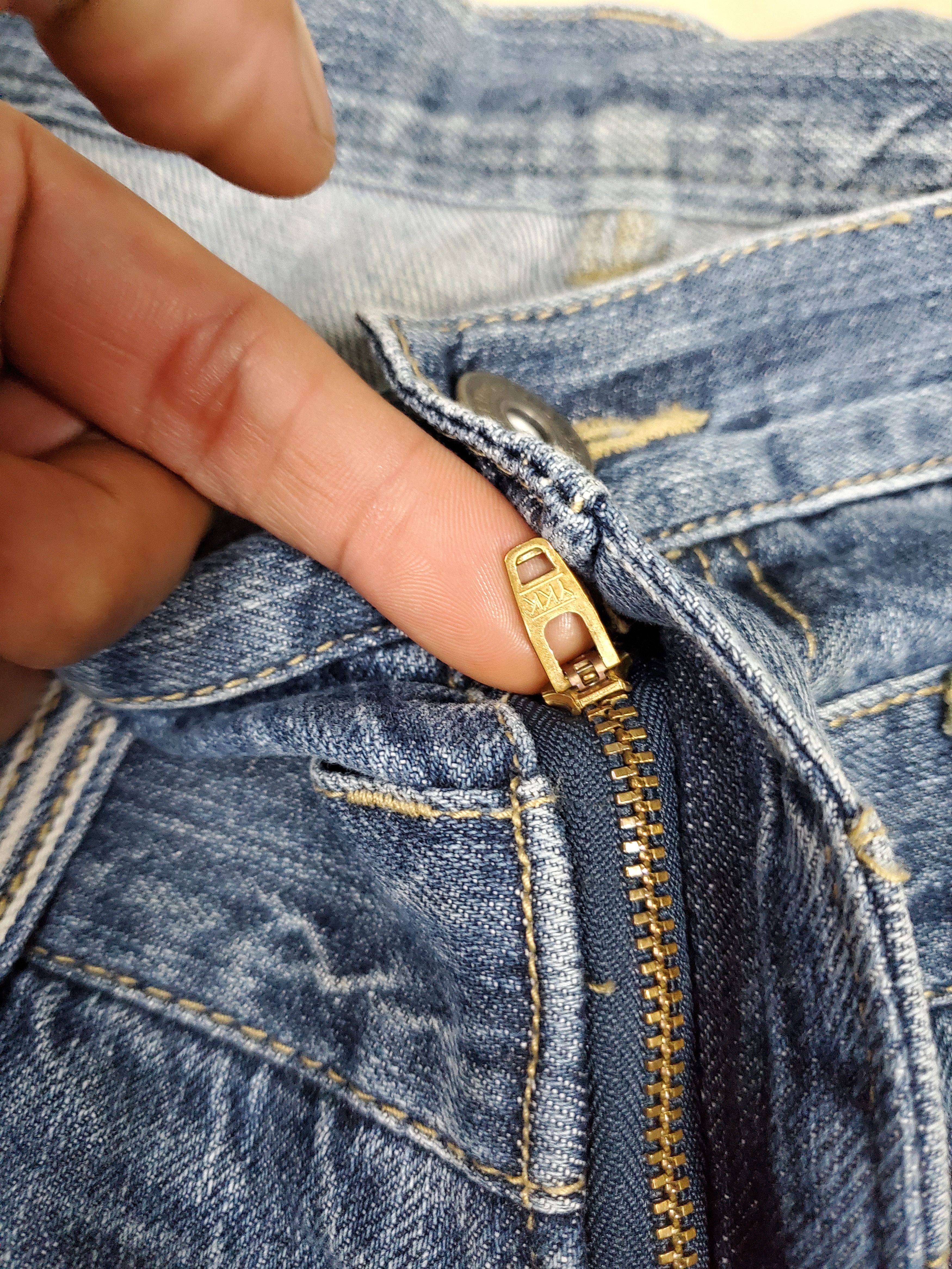 Japanese Brand × Vintage 🔥Vintage Denim Double Waist Blue Flared🔥 Size US 35 - 9 Thumbnail