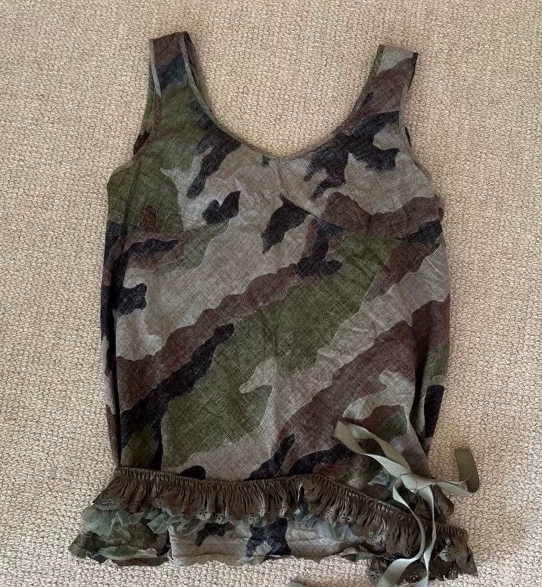 Junya Watanabe JUNYA WATANABE Camo Lace Trim Tank Top Size M / US 6-8 / IT 42-44 - 1 Thumbnail