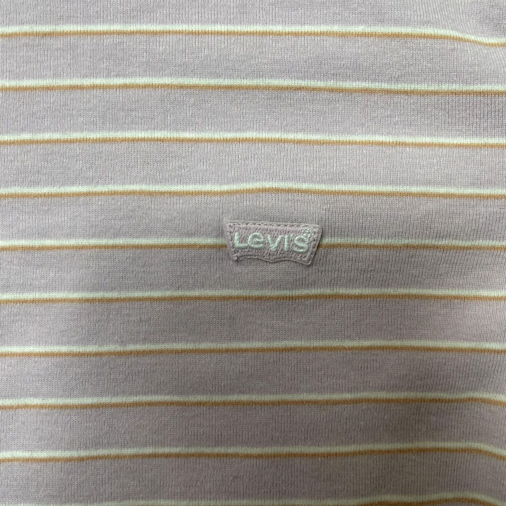 Levi's VINTAGE Levi's Shirt Womens Medium Pink Stripe Crew Neck Long Sleeve Cotton Jersey Top Size M / US 6-8 / IT 42-44 - 2 Thumbnail