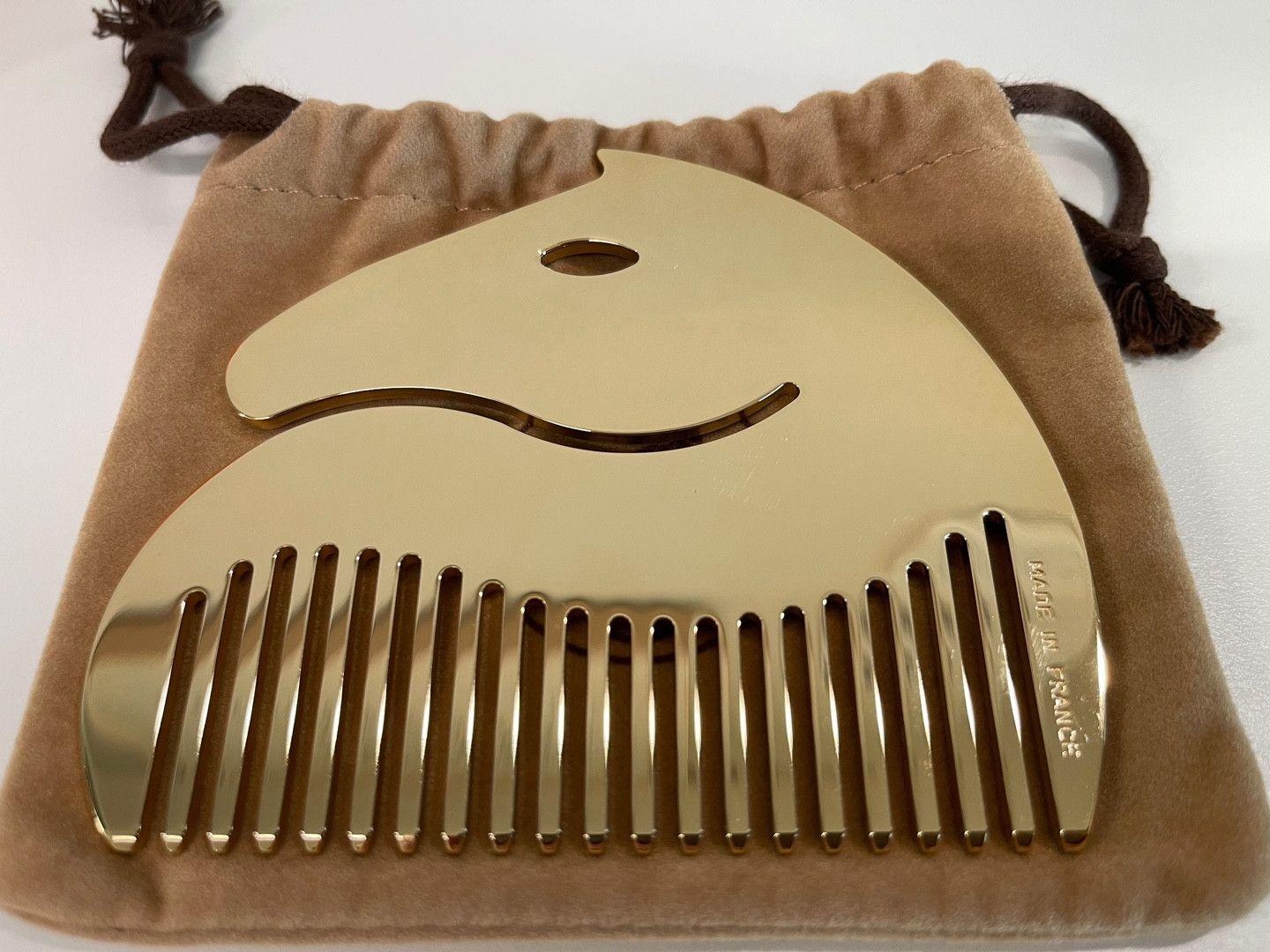 Hermes Horse Cheval Gold Metal Comb Super Rare!!!