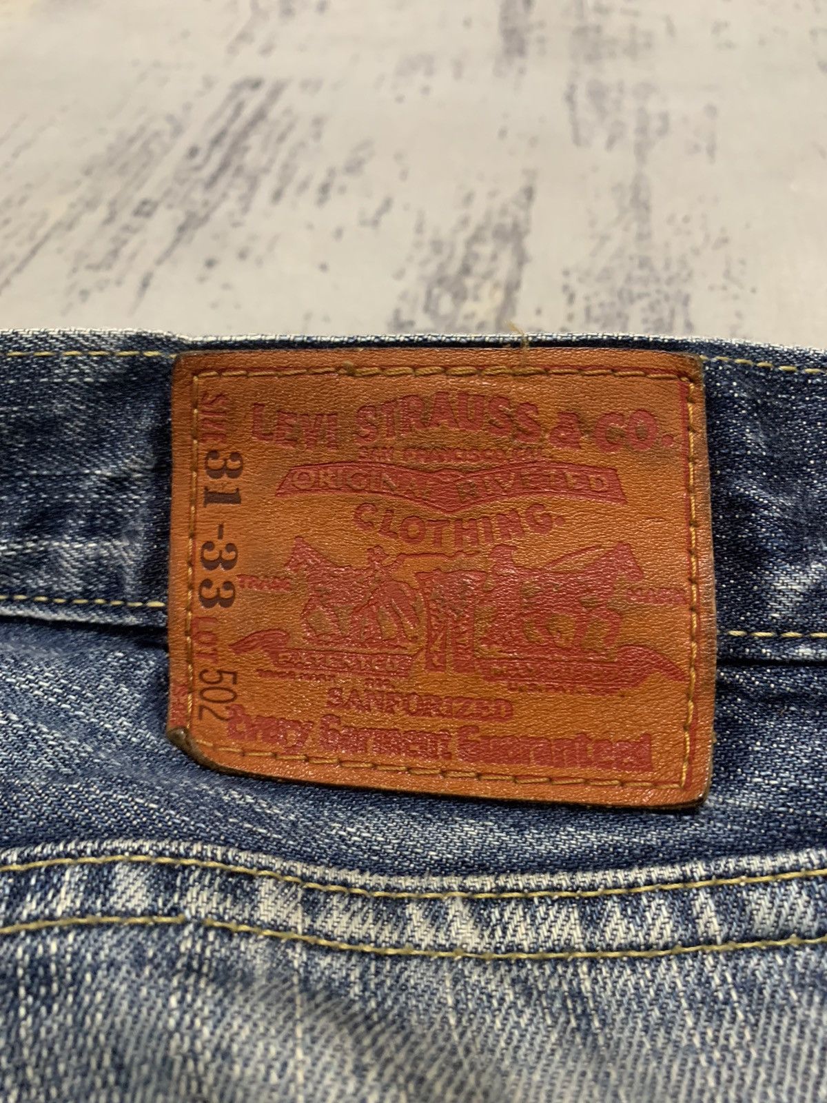 Levi's LEVIS 502 STONE WASH DISTRESSED DENIM JEANS Size US 31 - 15 Thumbnail