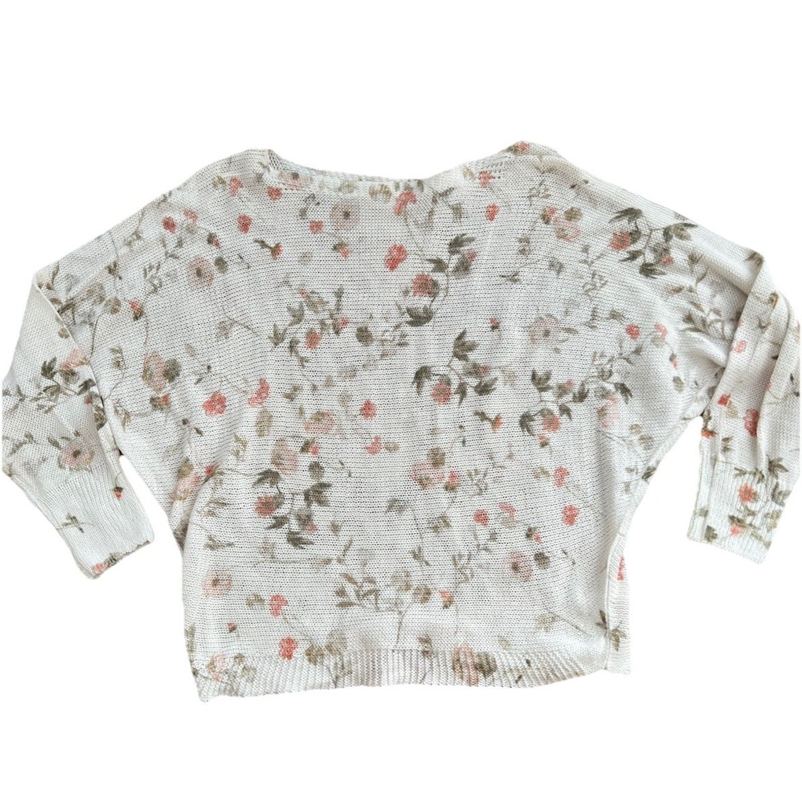 J. Jill Anna Melani floral sweater Italy Top Through Small A000835 Size S / US 4 / IT 40 - 1 Thumbnail