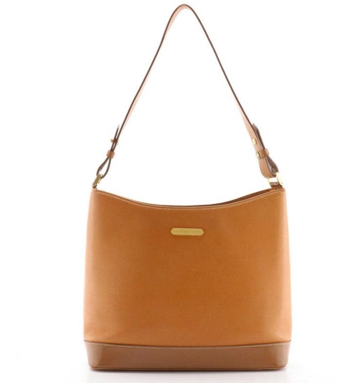 Burberry Burberry Brown Textured Leather Shoulder Bag Logo Lining Size ONE SIZE - 2 Thumbnail