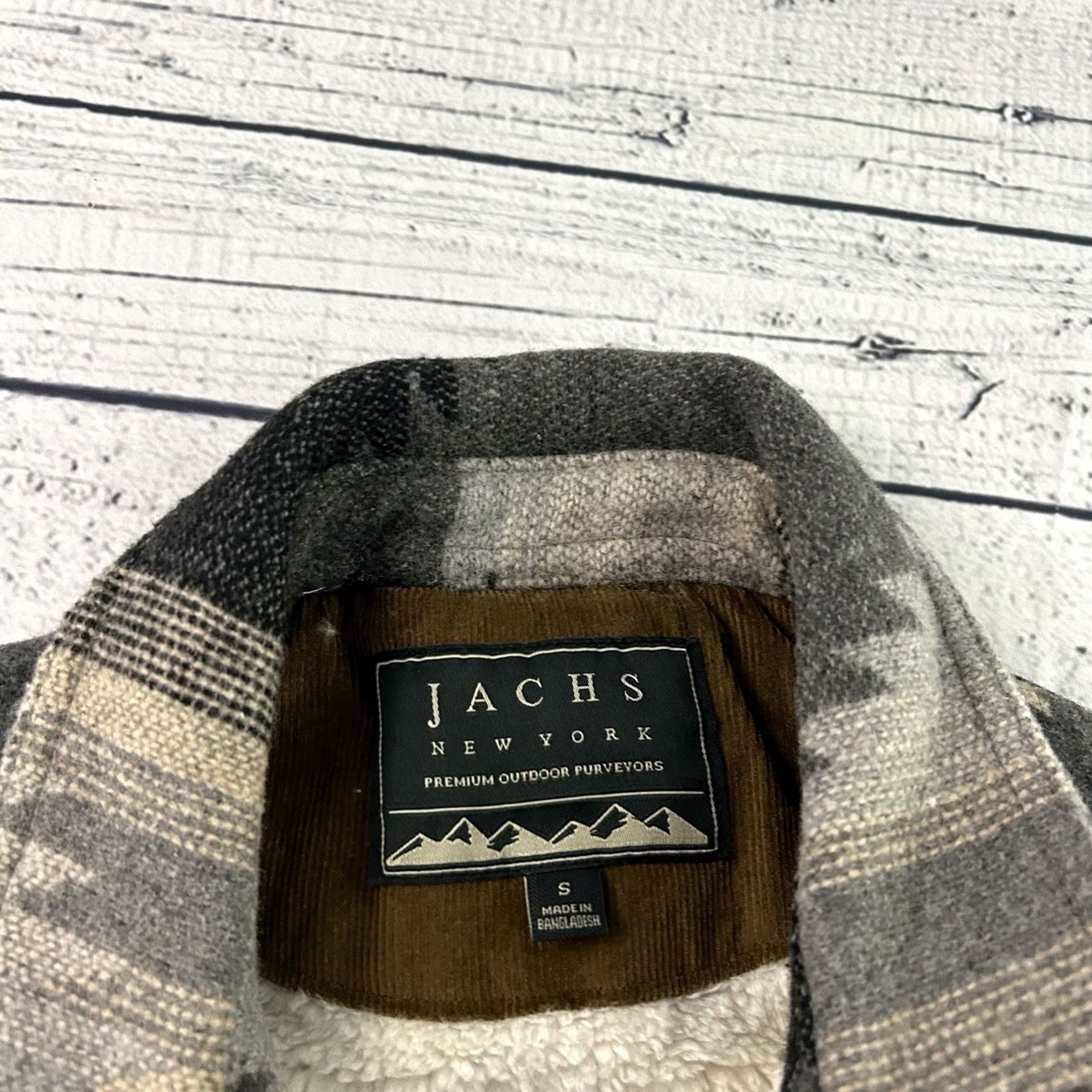 Vintage JACHS Jacket Wool Gray Lined Fleece High Pile Aztec Button Shirt Jacket Men S Small Size US S / EU 44-46 / 1 - 2 Thumbnail