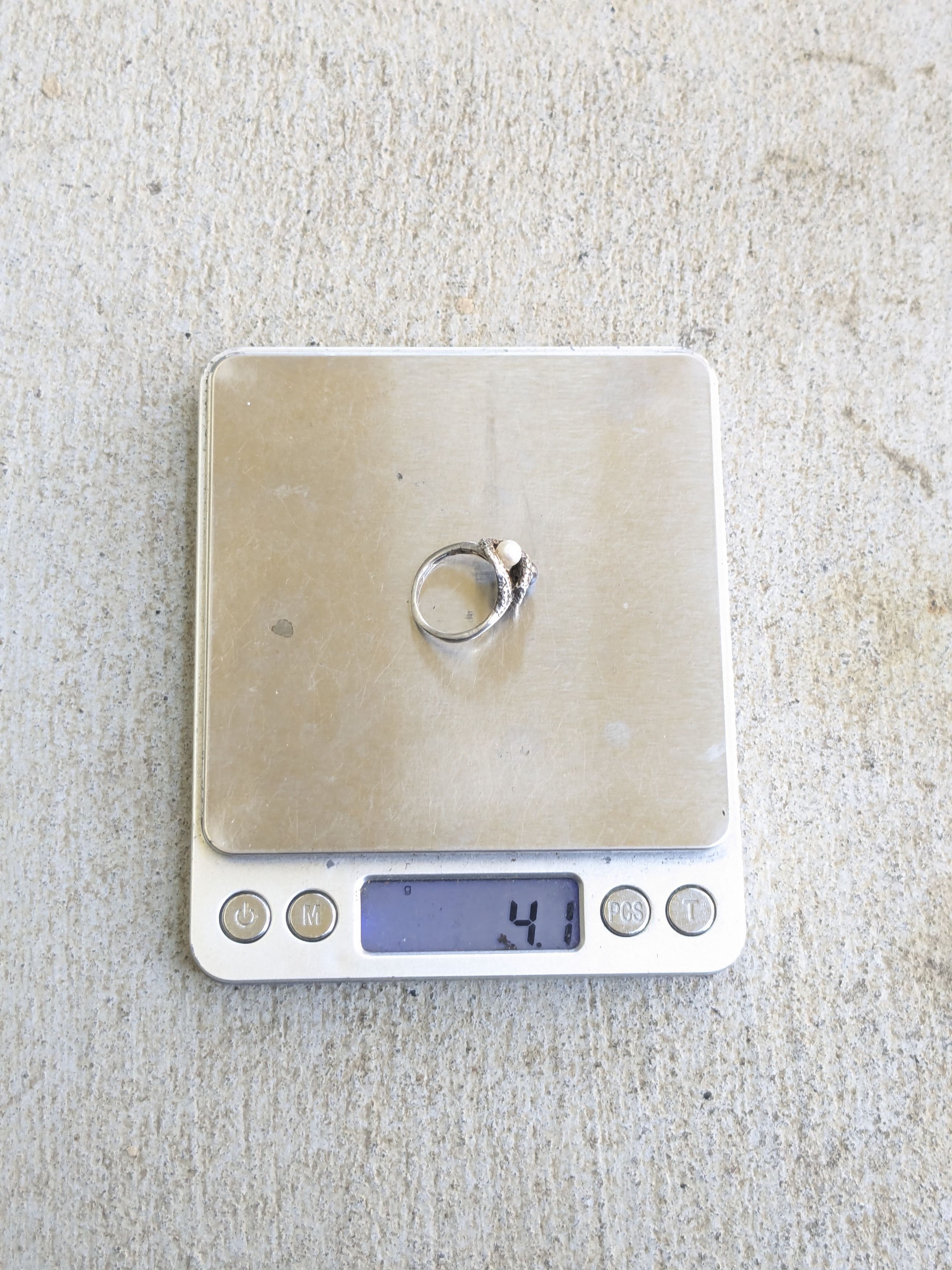 Other Vintage Sterling Silver Ring Pearls 6.25 Modern Abstract Size ONE SIZE - 13 Thumbnail