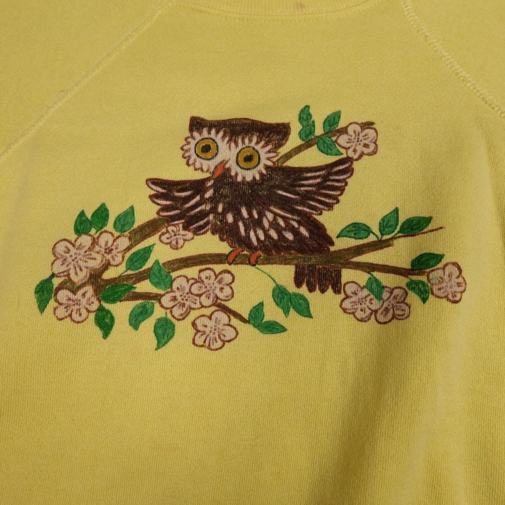 Vintage VINTAGE Pannill Sweatshirt Womens Large Yellow Owl Graphic 80s USA Ultra Sweats Size L / US 10 / IT 46 - 4 Thumbnail