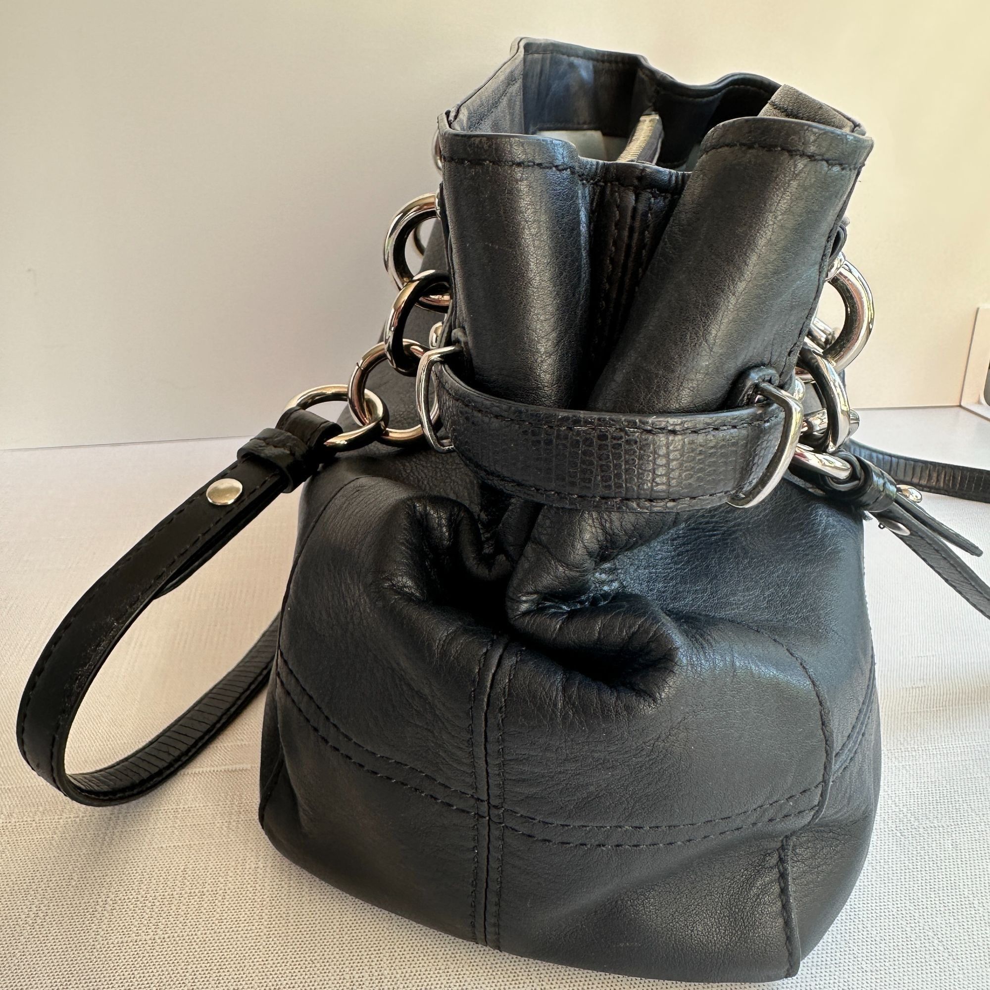 Coach COACH Colette Black Leather Carry All Shoulder Bag J1020-164 Size ONE SIZE - 10 Thumbnail