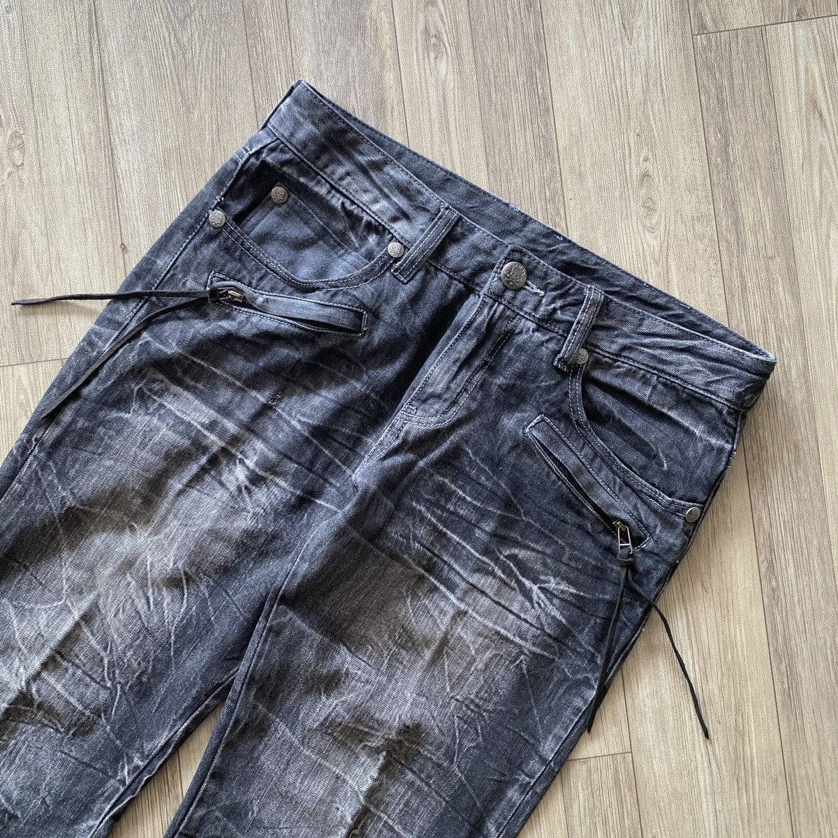 Japanese Brand Double Focus Japan Denim Fadding Pants Size US 33 - 3 Thumbnail