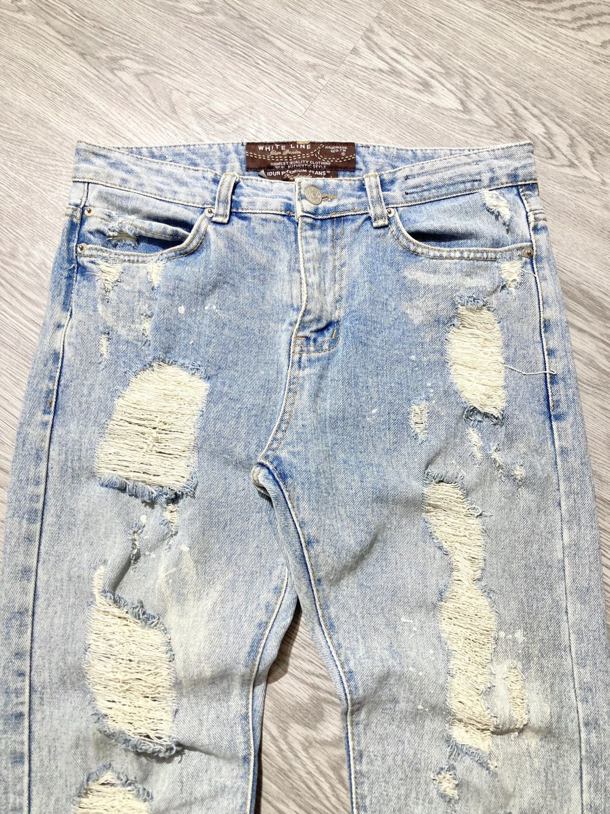 If Six Was Nine 2000s Idun Distressed Ripped Denim Blue Jeans Lgb Punk Style Size US 30 / EU 46 - 3 Thumbnail