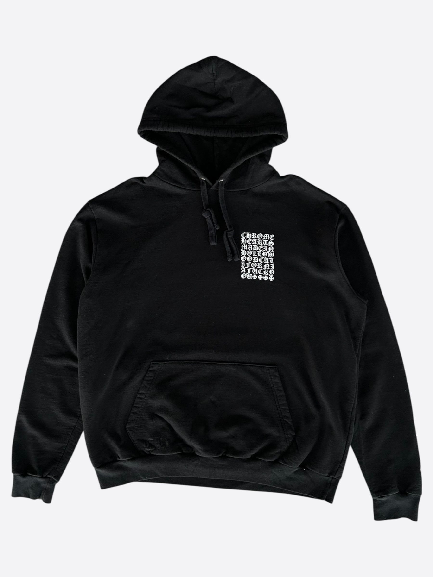 Chrome Hearts Black & White Eyechart Logos Hoodie