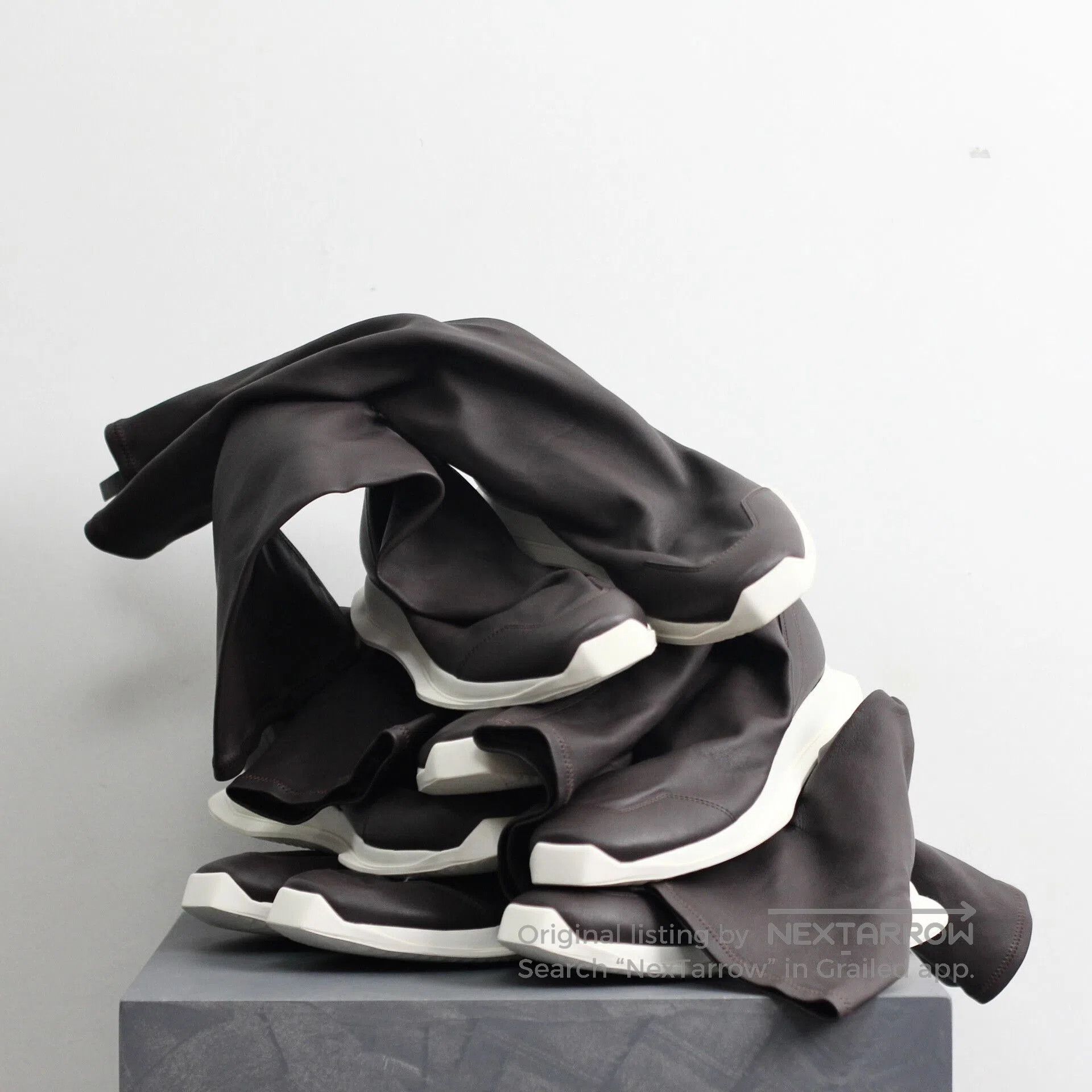 Rick Owens Leather Tank Boots.
