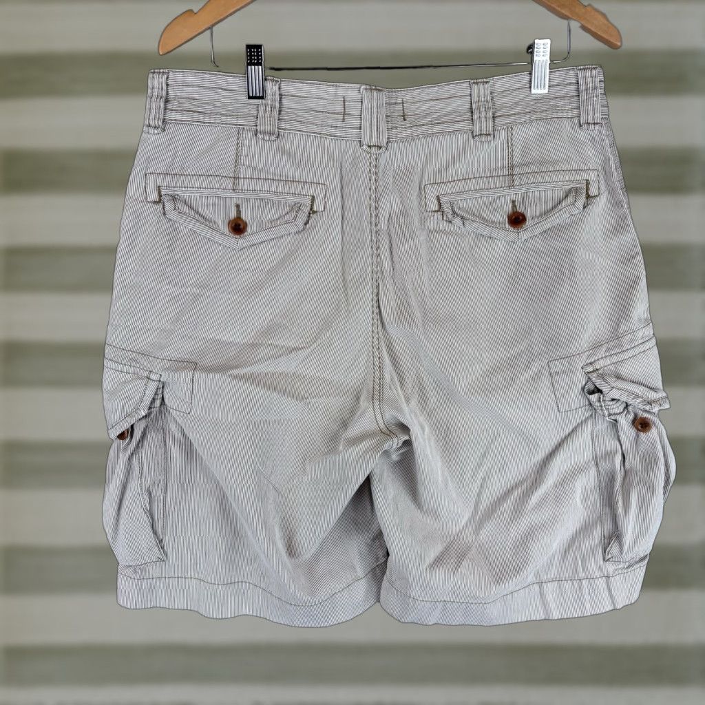 Polo Ralph Lauren Polo Ralph Lauren Shorts Mens 35 Brown Pinstripe Cargo Baggy Cotton Y2K Casual Size US S / EU 44-46 / 1 - 1 Thumbnail