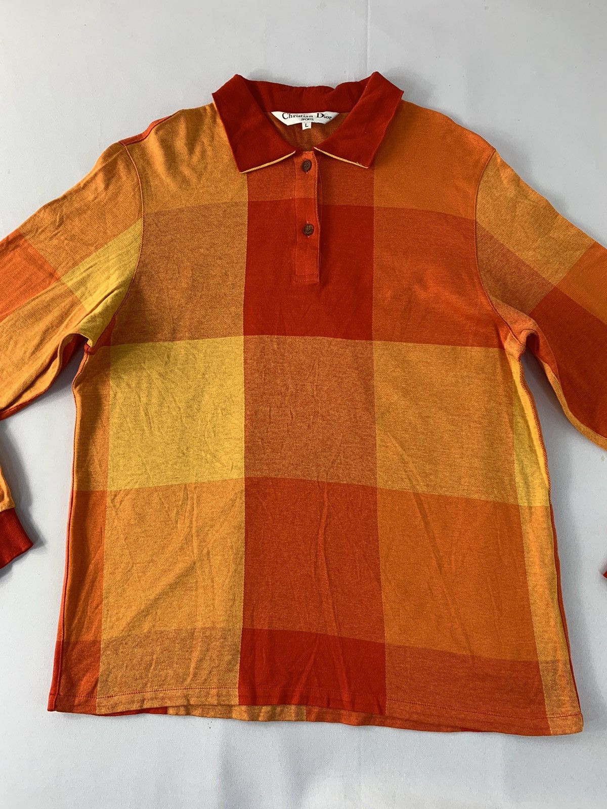 Christian Dior Monsieur × Vintage CD Sports Christian Dior Sport Checked Longsleeve Tee Size M / US 6-8 / IT 42-44 - 2 Thumbnail