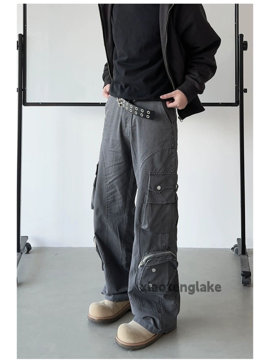 Designer × Japanese Brand × Vintage zipper utility loose baggy skate hiphop work cargo pants Size US 32 / EU 48 - 5 Thumbnail