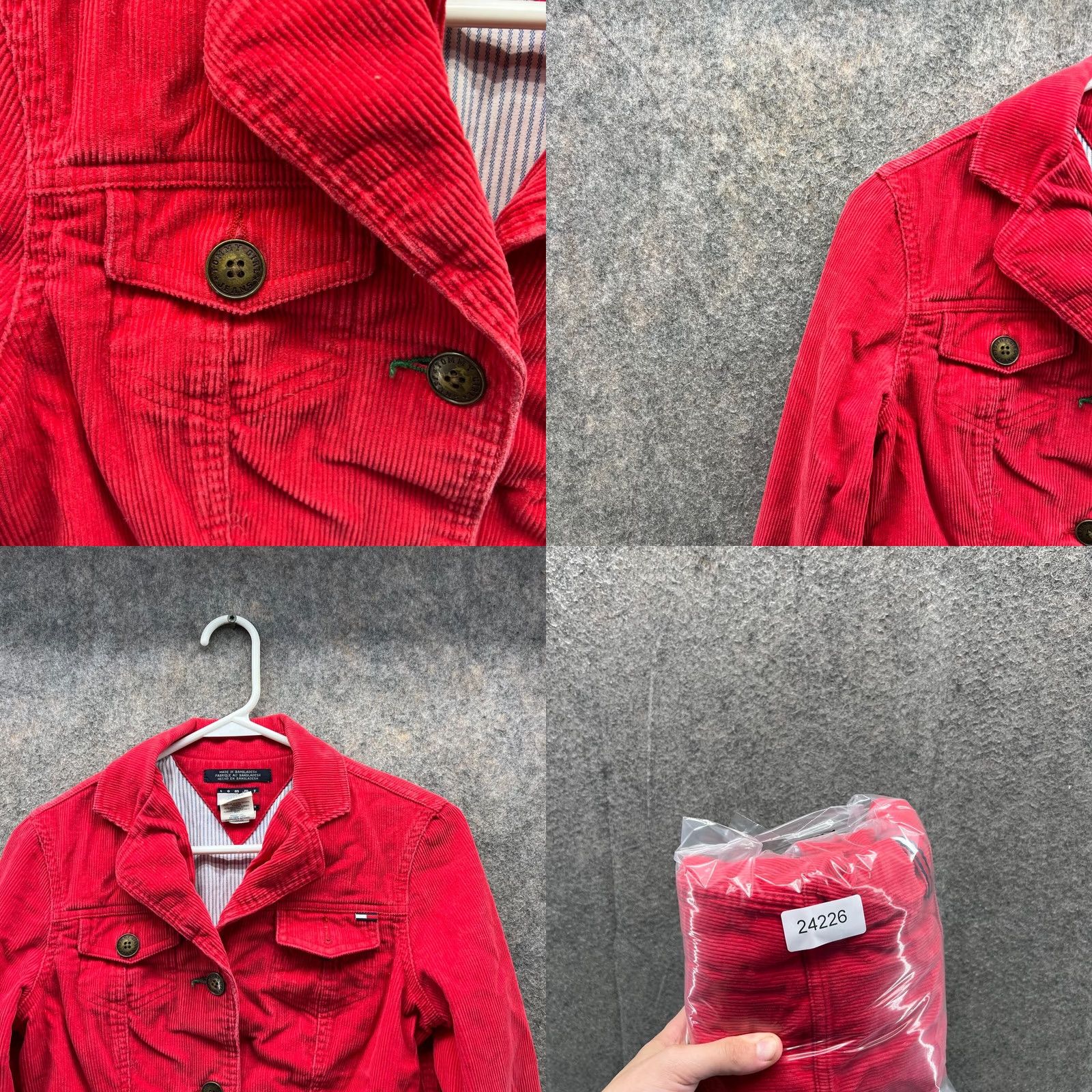 Tommy Hilfiger VINTAGE Tommy Hilfiger Jacket Women Medium Pink Corduroy Cotton Button Down 90s Pink Womens Jacket Size M / US 6-8 / IT 42-44 - 8 Thumbnail