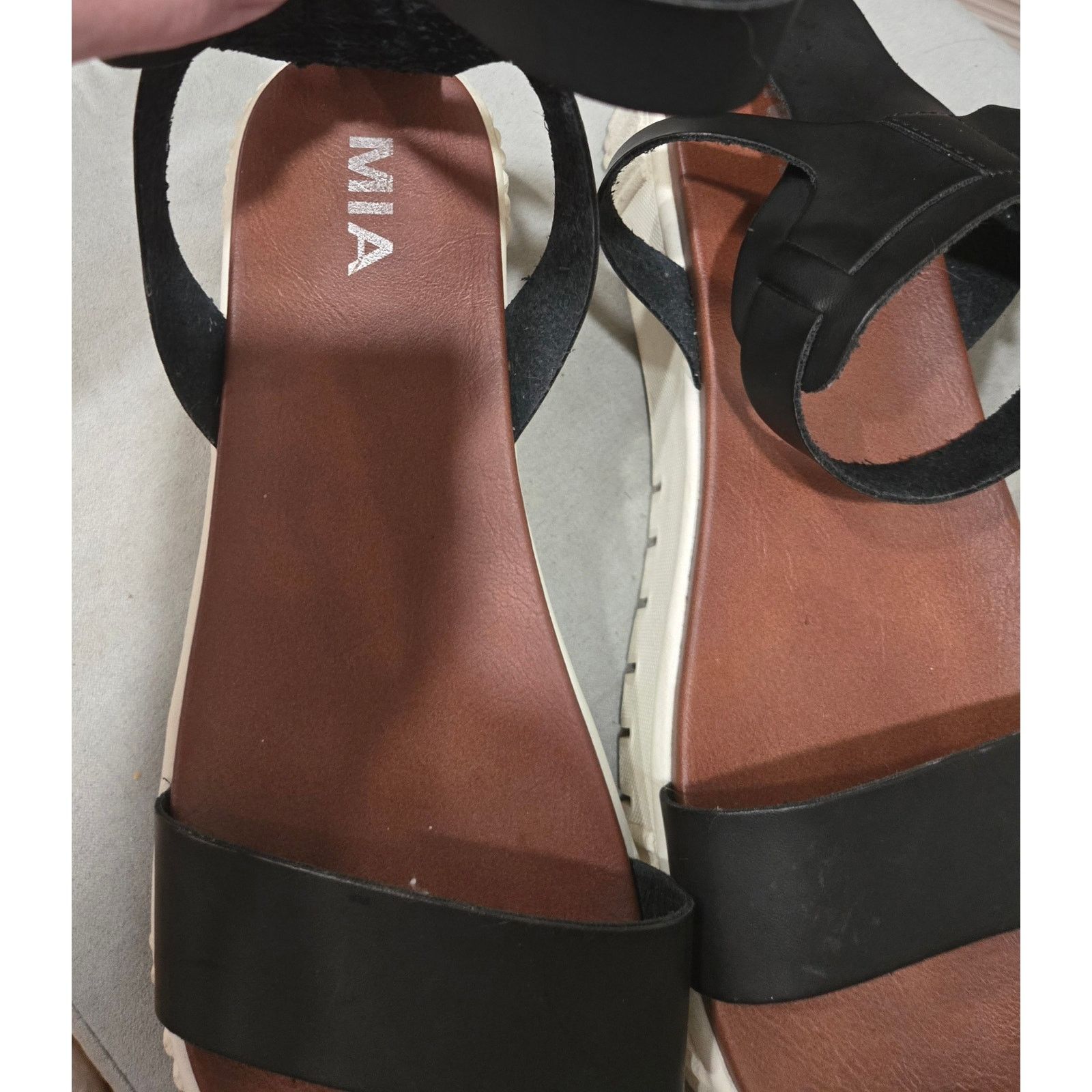 Other Mia "Ellen" Black Ankle Strap Sandal Size 9 Sneaker Bottom Size US 9 / IT 39 - 2 Thumbnail