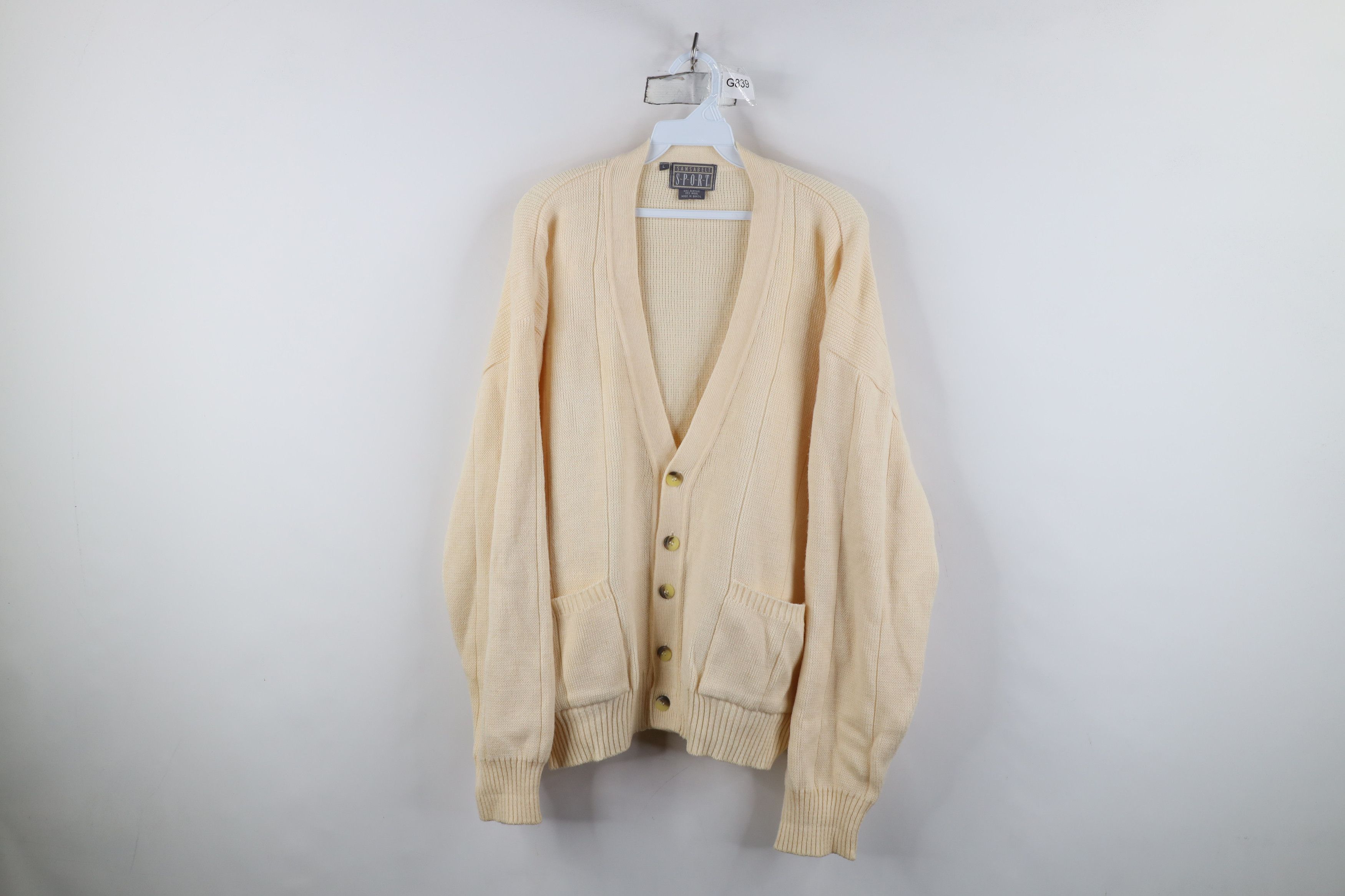 Vintage Vintage 90s Streetwear Blend Ribbed Knit Cardigan Sweater Size US L / EU 52-54 / 3 - 1 Thumbnail
