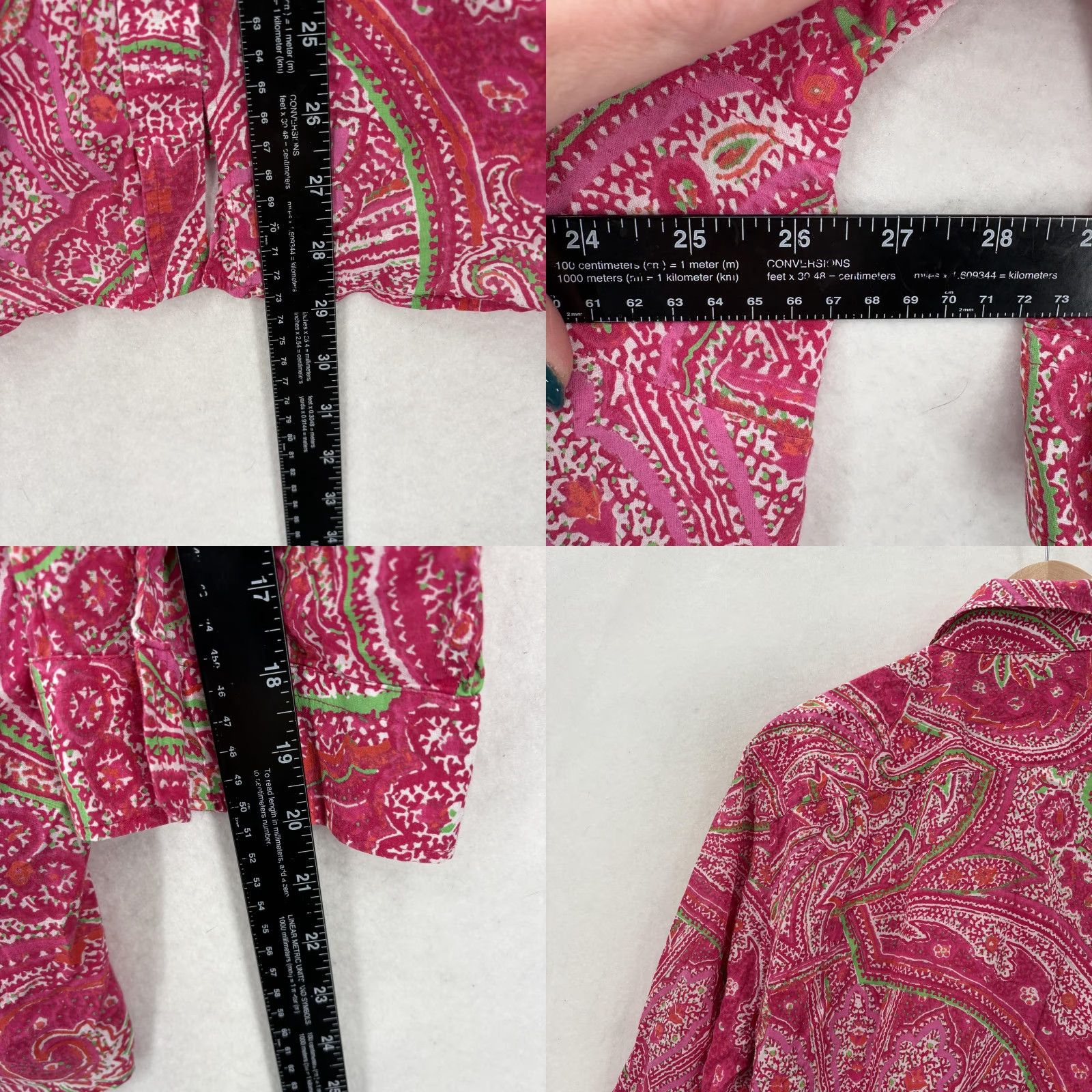 Ralph Lauren Lauren Ralph Lauren Button-Up Shirt Womens 2X Pink Paisley Tunic Top 3/4 Sleeve Size XXL / US 16-18 / IT 52-54 - 8 Thumbnail