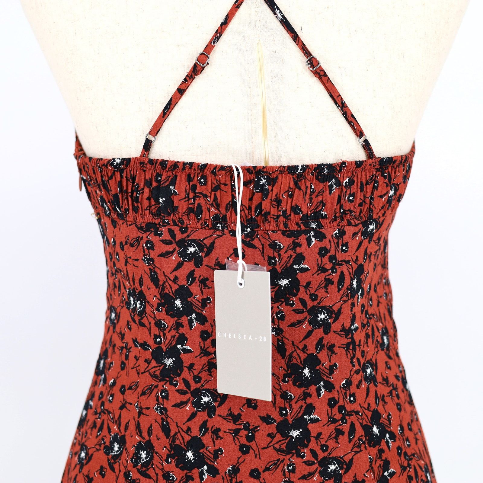 The Unbranded Brand Chelsea28 Women Brown Floral Cami Button Midi Dress Size XS Size XS / US 0-2 / IT 36-38 - 6 Thumbnail