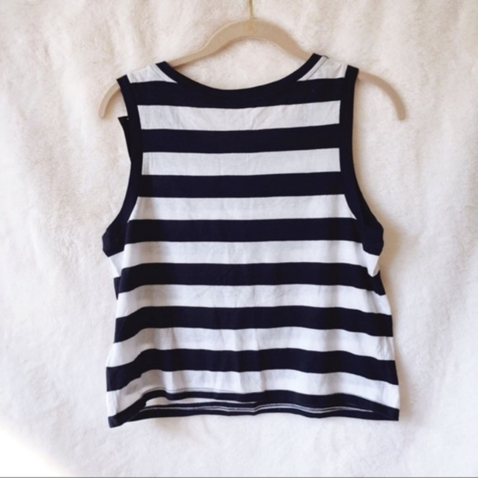 Express Express Embellished Blue Collar Striped Crop Top Size S / US 4 / IT 40 - 3 Thumbnail