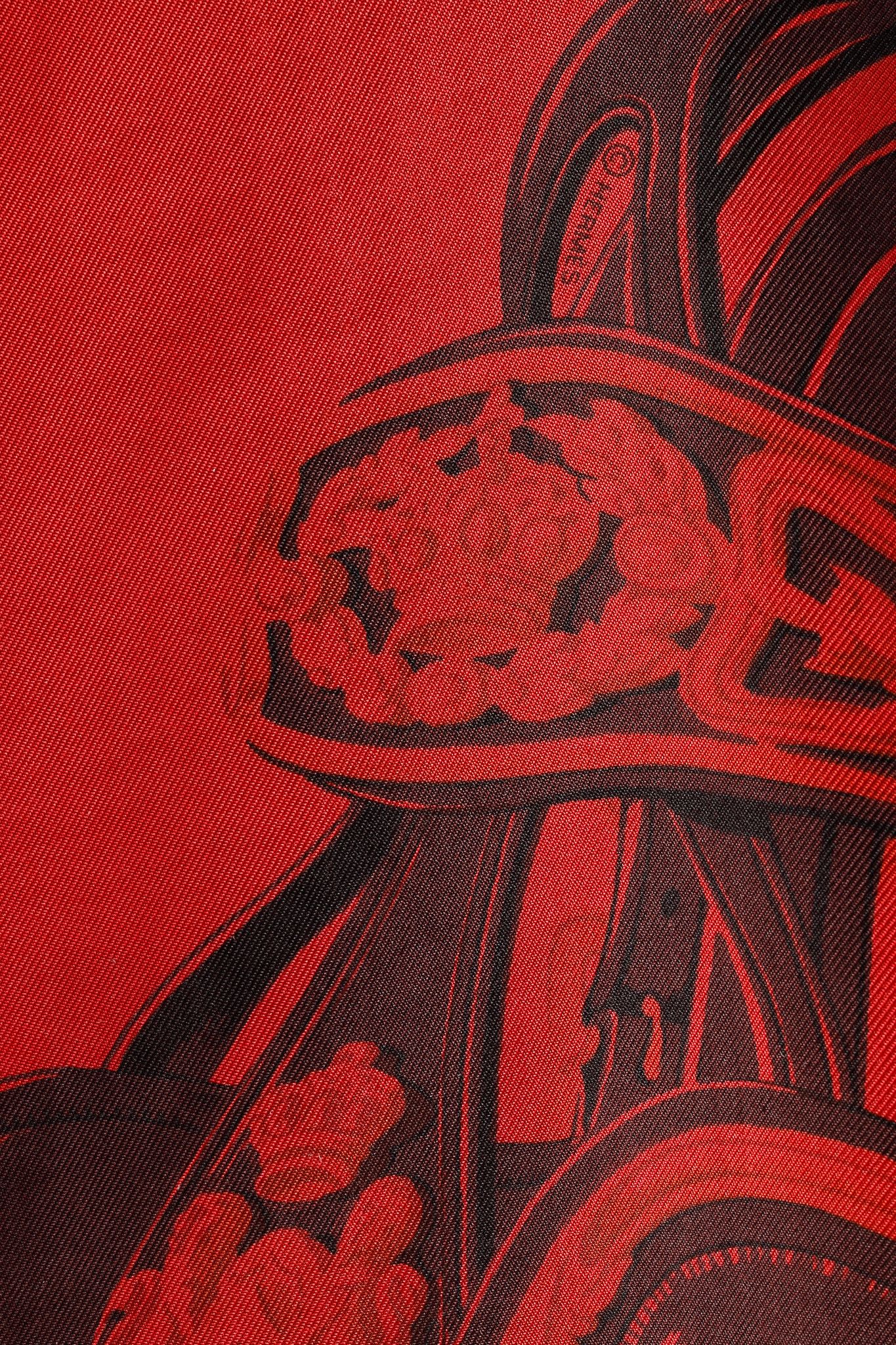 Hermes Hermes Brides de Gala 90 Red Dip-Dye Silk Scarf Size ONE SIZE - 4 Thumbnail