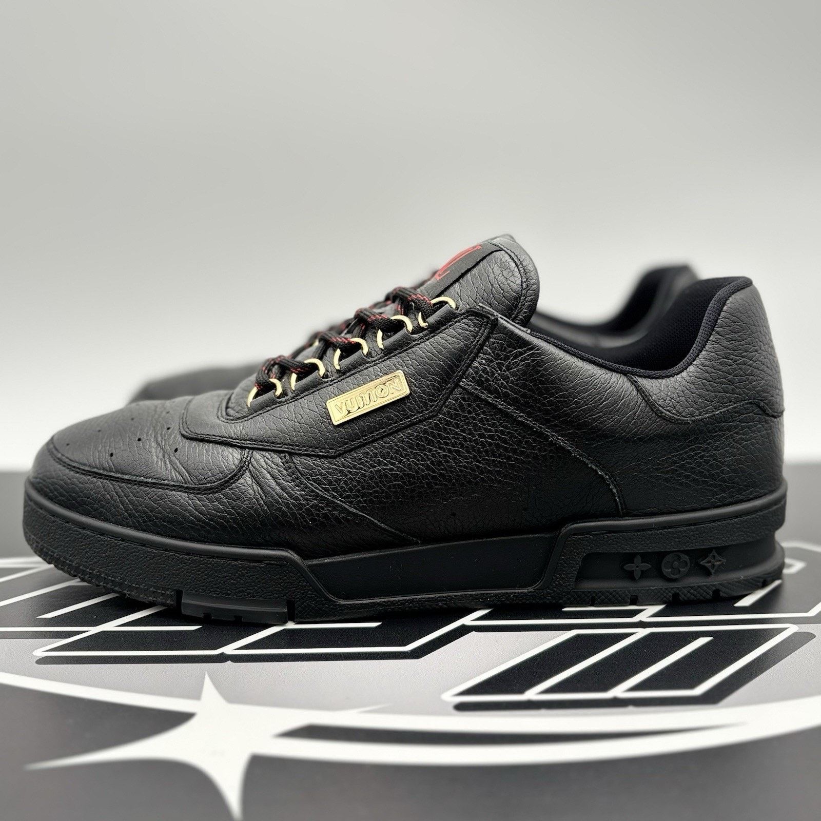 Louis Vuitton Louis Vuitton Hardware Calfskin Trainer ‘ Black, Gold ‘ Size US 10.5 / EU 43-44 - 1 Thumbnail