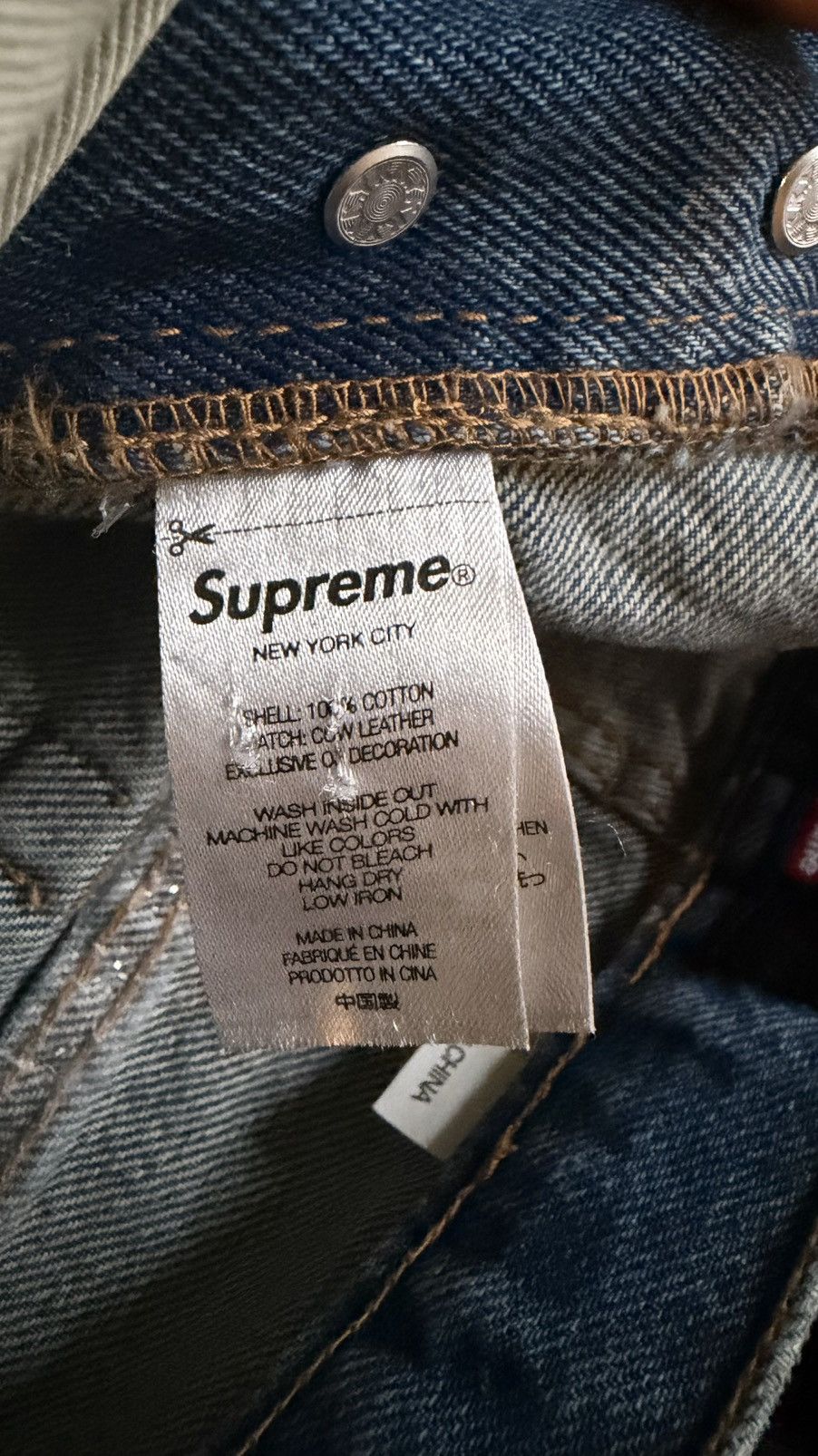 B.B. Simon × Supreme SS22 Supreme B.B simon studded regular jean (30) (blue) Size US 30 / EU 46 - 9 Thumbnail