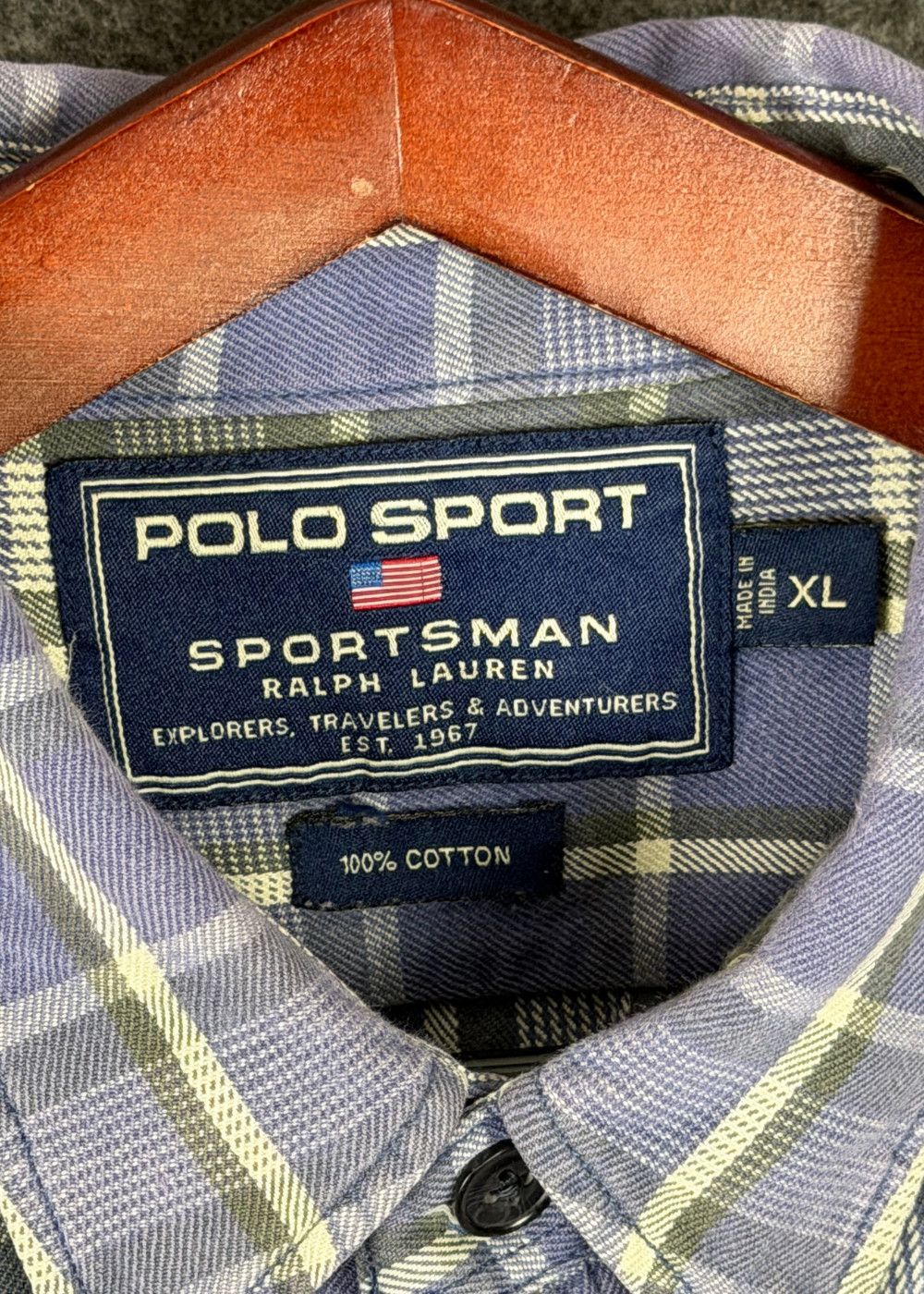 vtg Polo Sport Sportsman RL Utility Plaid Work Shirt image 4