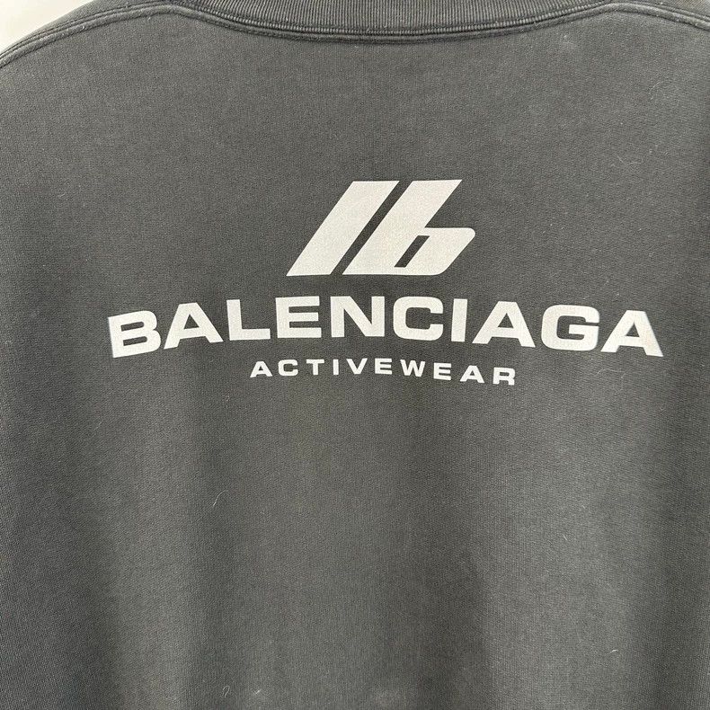 Balenciaga Balenciaga Black monogrammed reflective logo sweatshirt Size US M / EU 48-50 / 2 - 5 Thumbnail