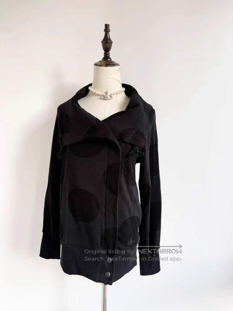 Vivienne Westwood Vivienne Westwood Black Gray Polka Dot Big Lapel Sweatshir Size M / US 6-8 / IT 42-44 - 1 Thumbnail