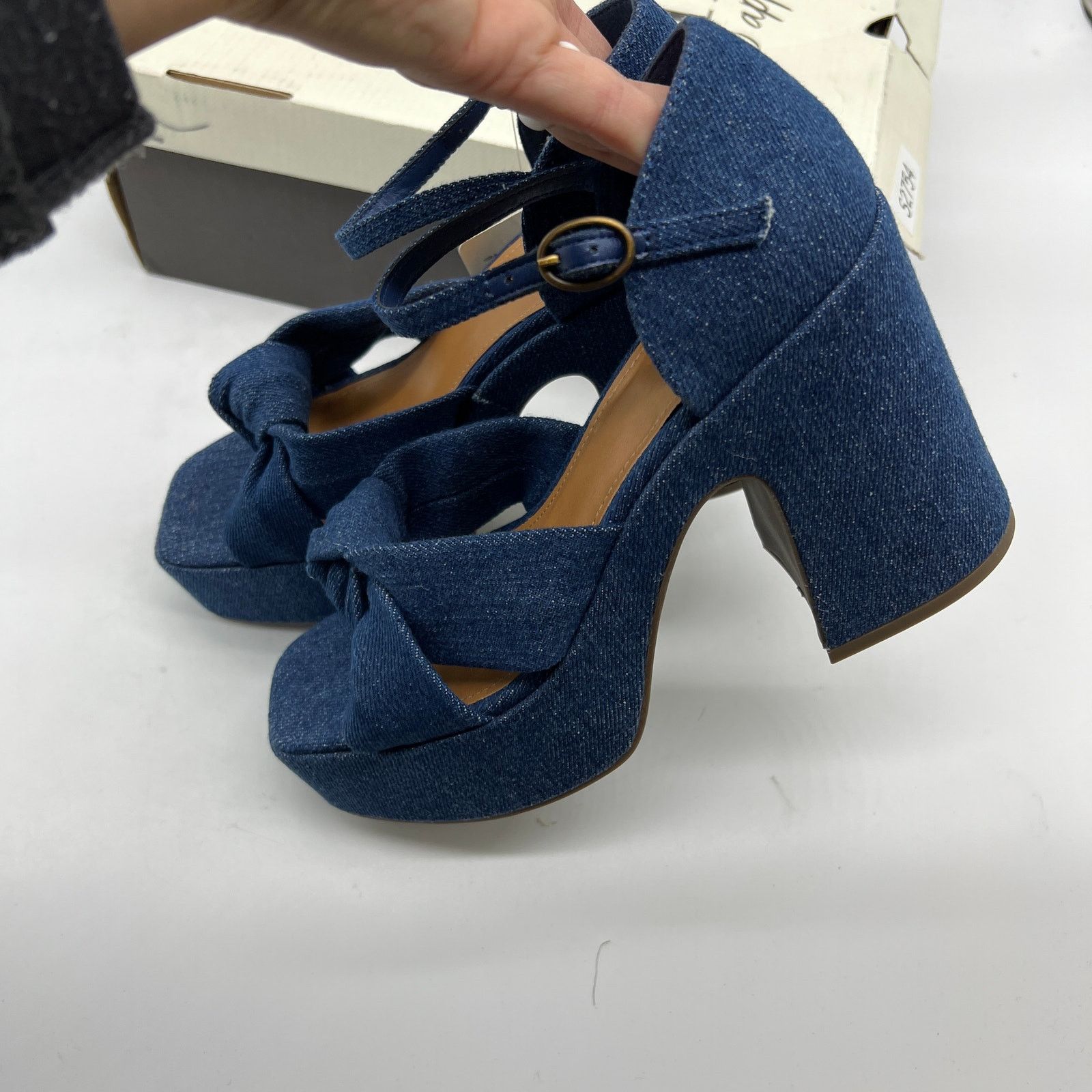 Other a.n.a Womens Holland Heeled Sandals Denim Platform Size US 6 / IT 36 - 11 Thumbnail