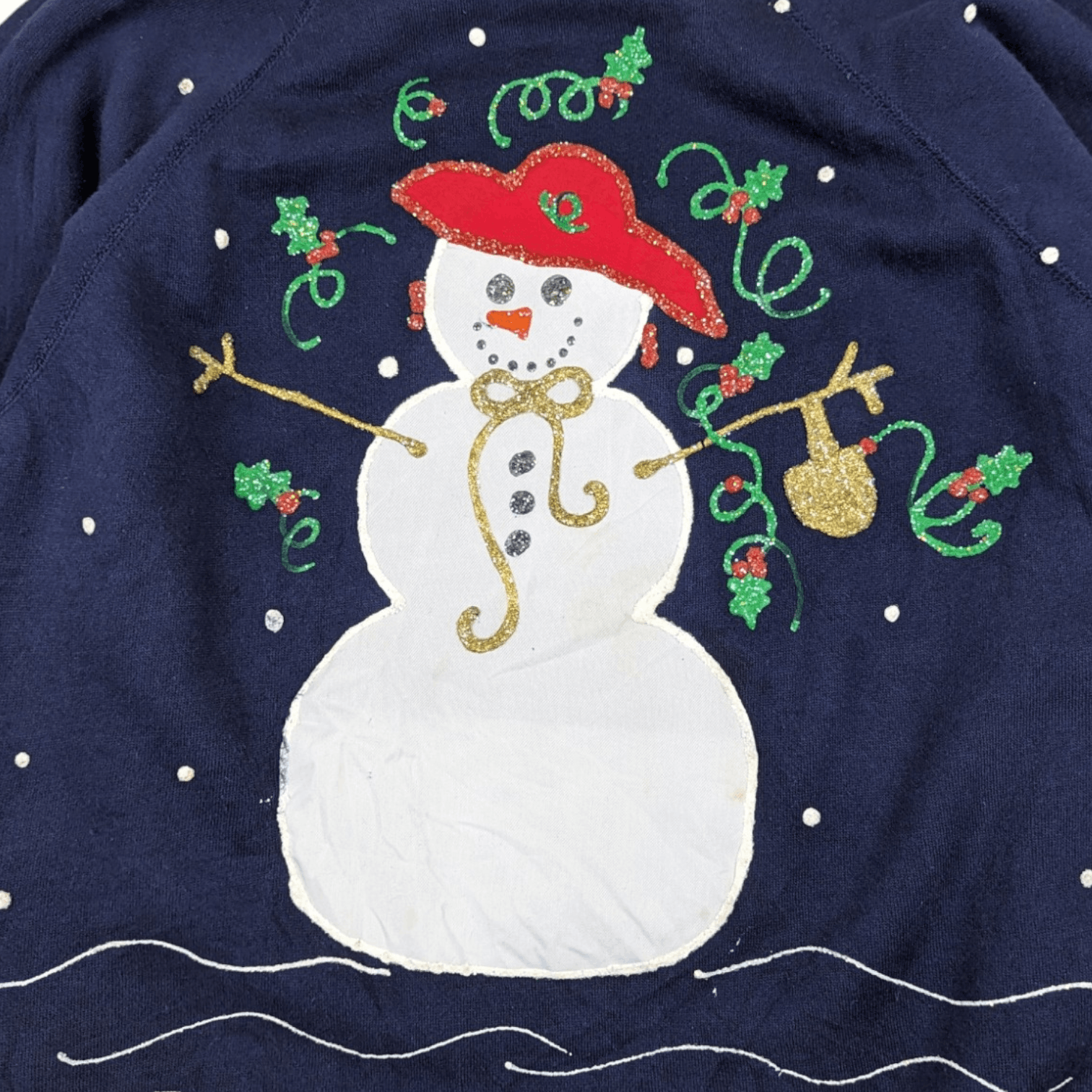 Hanes Vintage 90's HANES Custom Snowman Christmas New Year Jumper Size US L / EU 52-54 / 3 - 5 Thumbnail