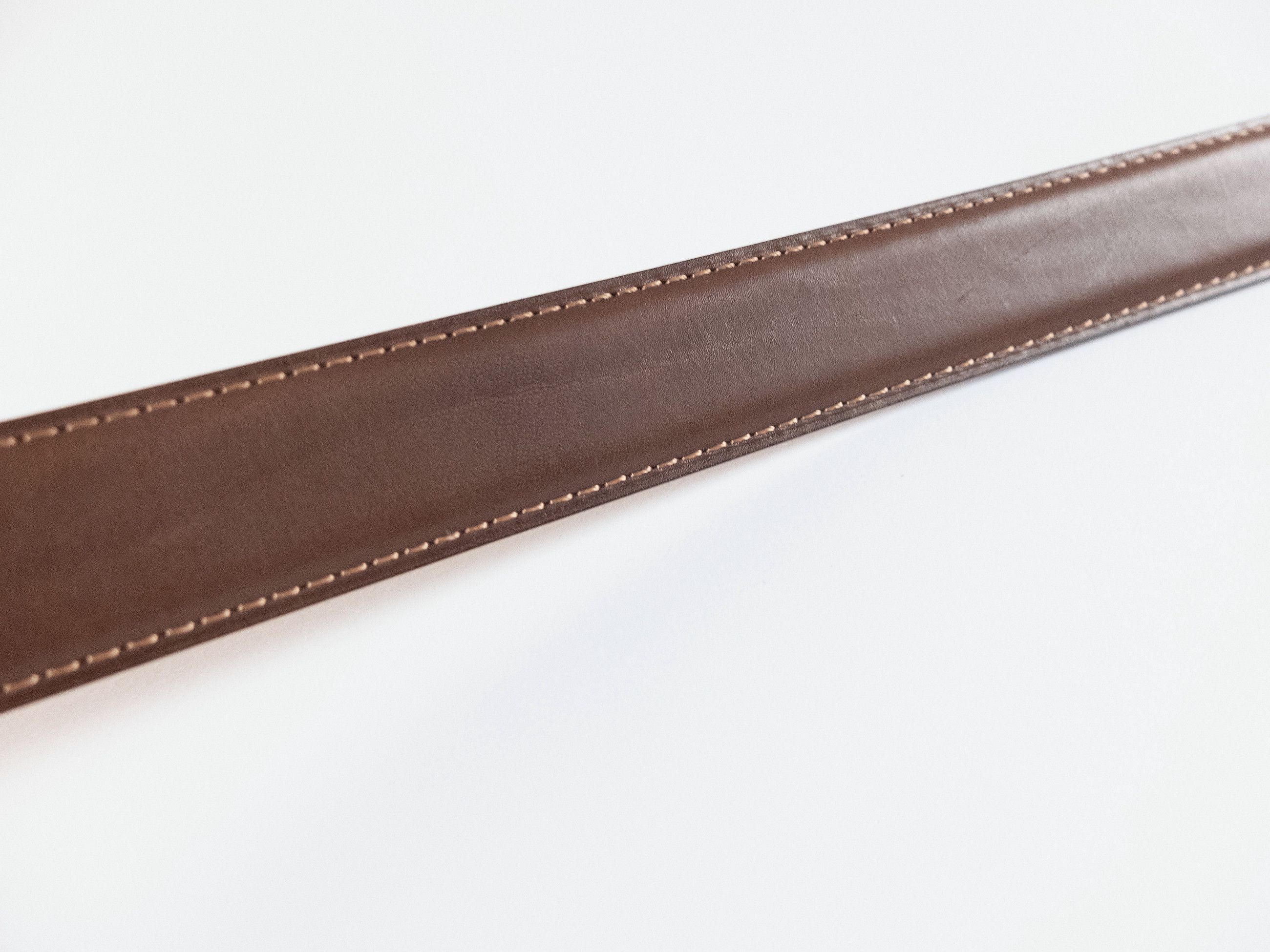 Berluti BERLUTI brown contrast stitch classic leather belt 95 Size 38 - 9 Thumbnail