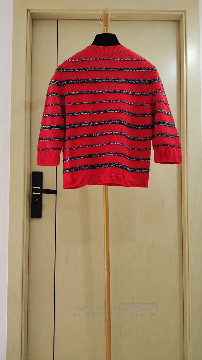 Chanel Chanel Red striped cashmere knit sweater Size XS / US 0-2 / IT 36-38 - 2 Thumbnail