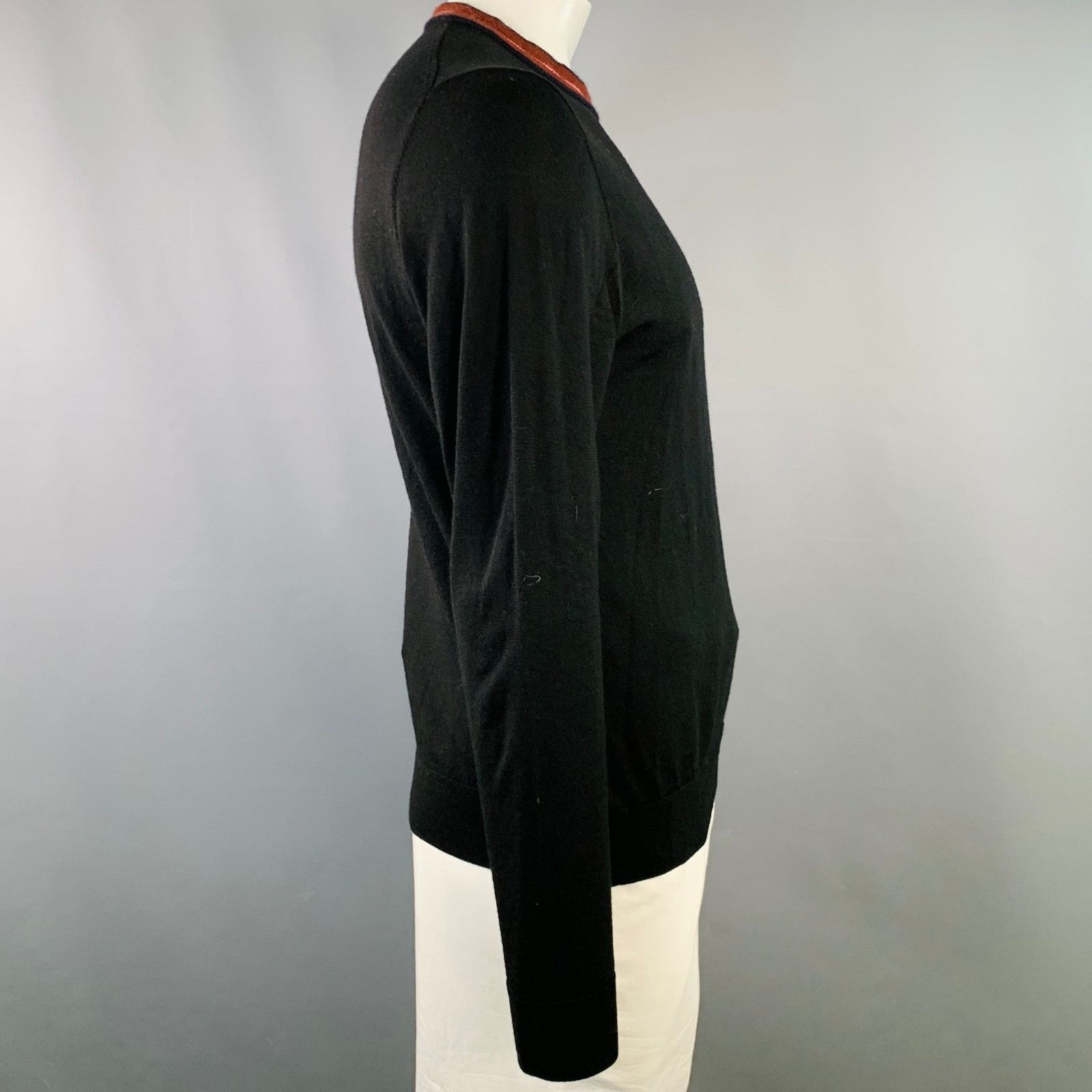 Paul Smith PS by PAUL SMITH Burgundy Contrast Trim Crew Neck Pullover Size US L / EU 52-54 / 3 - 3 Thumbnail