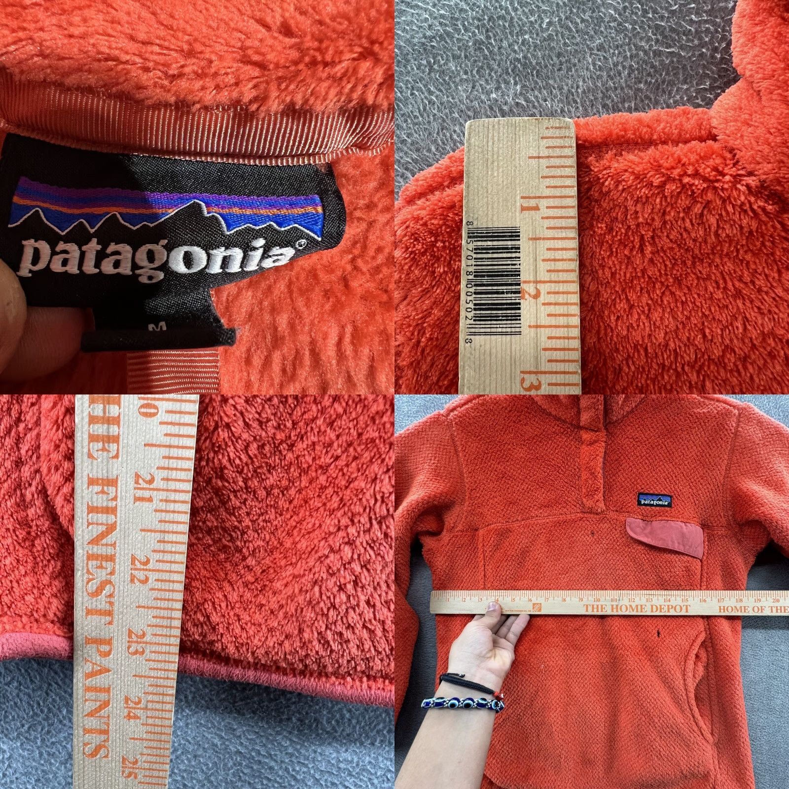 Patagonia patagonia Womens Jacket M Orange Fleece Snap Pullover Basic Swing Plush - - Size M / US 6-8 / IT 42-44 - 9 Thumbnail