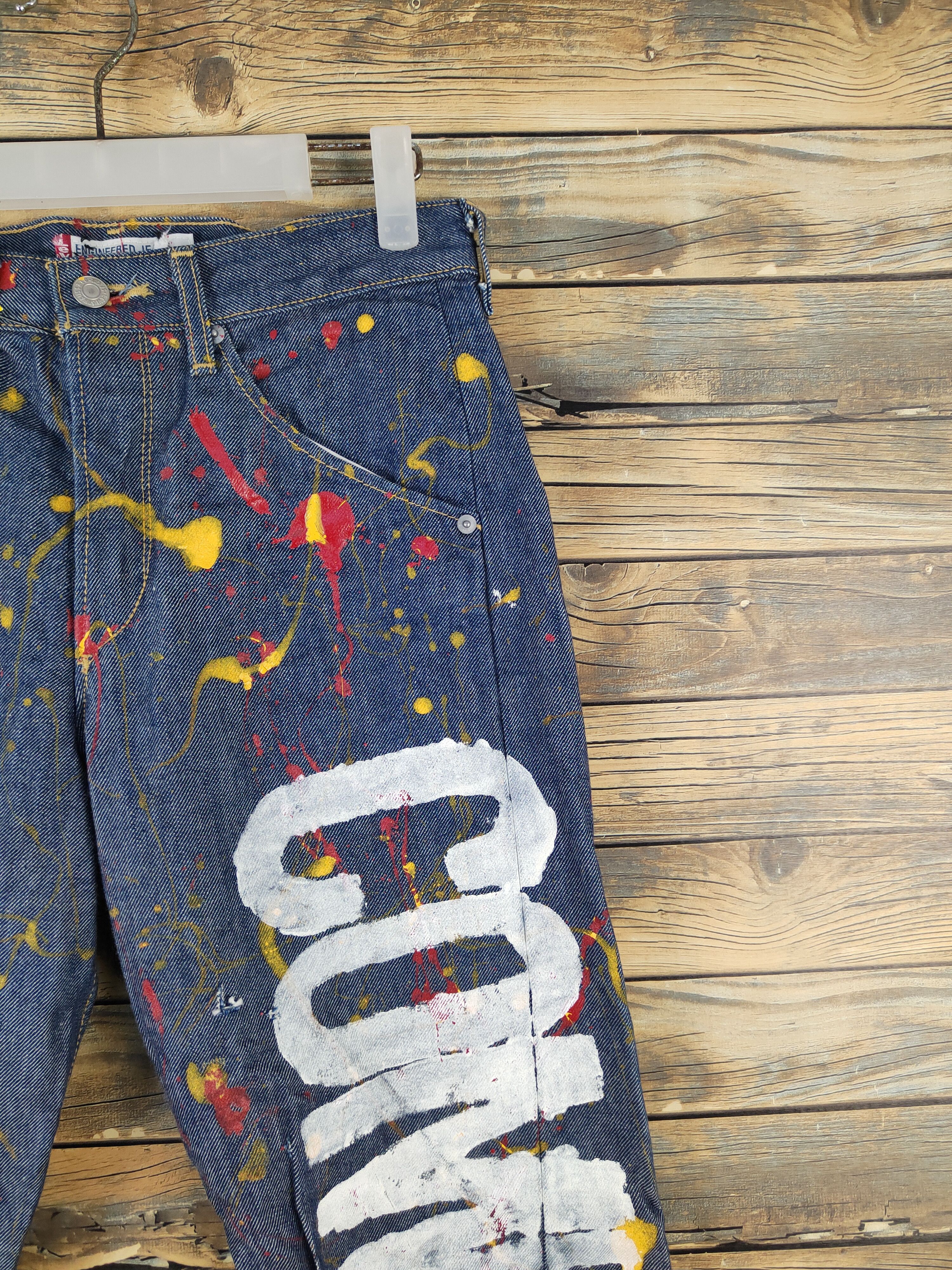 Levi's Levi's Engineered painted Comisen Ripped denim Jeans #W2092 Size US 30 / EU 46 - 6 Thumbnail