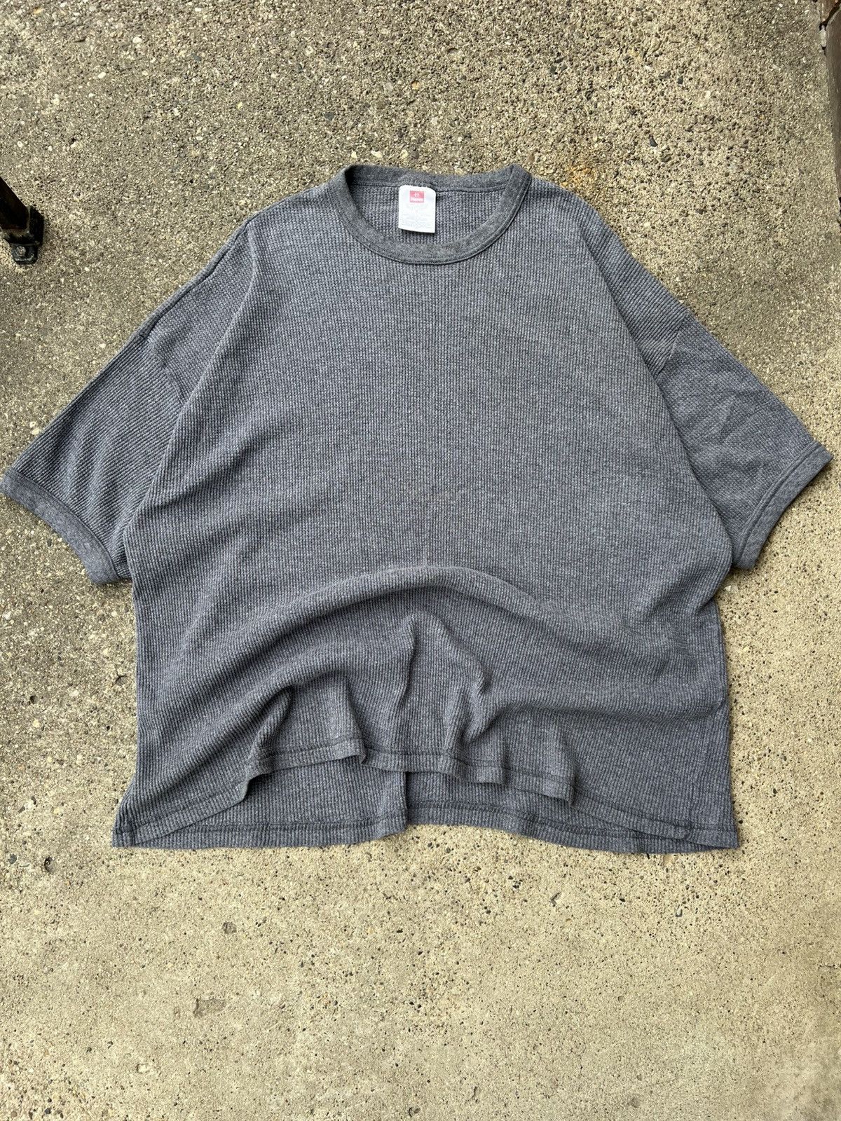 Hanes × Japanese Brand × Vintage Vintage 90s Hanes Cropped Fit Baggy Blank S/S Thermal XXL Size US XXL / EU 58 / 5 - 1 Thumbnail