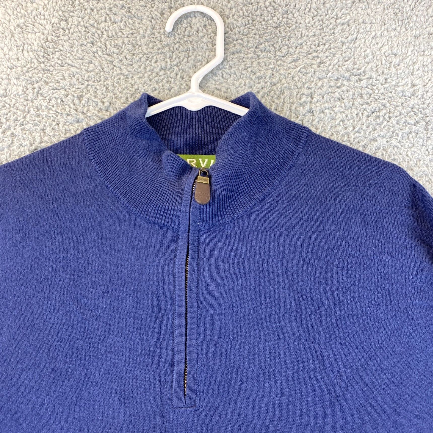 Orvis VINTAGE ORVIS Sweater Shirt Men L Blue Pullover Knit Merino Wool 47-57 Long Sleeve Mock Neck Outdoor 90s Mens Size US L / EU 52-54 / 3 - 2 Thumbnail