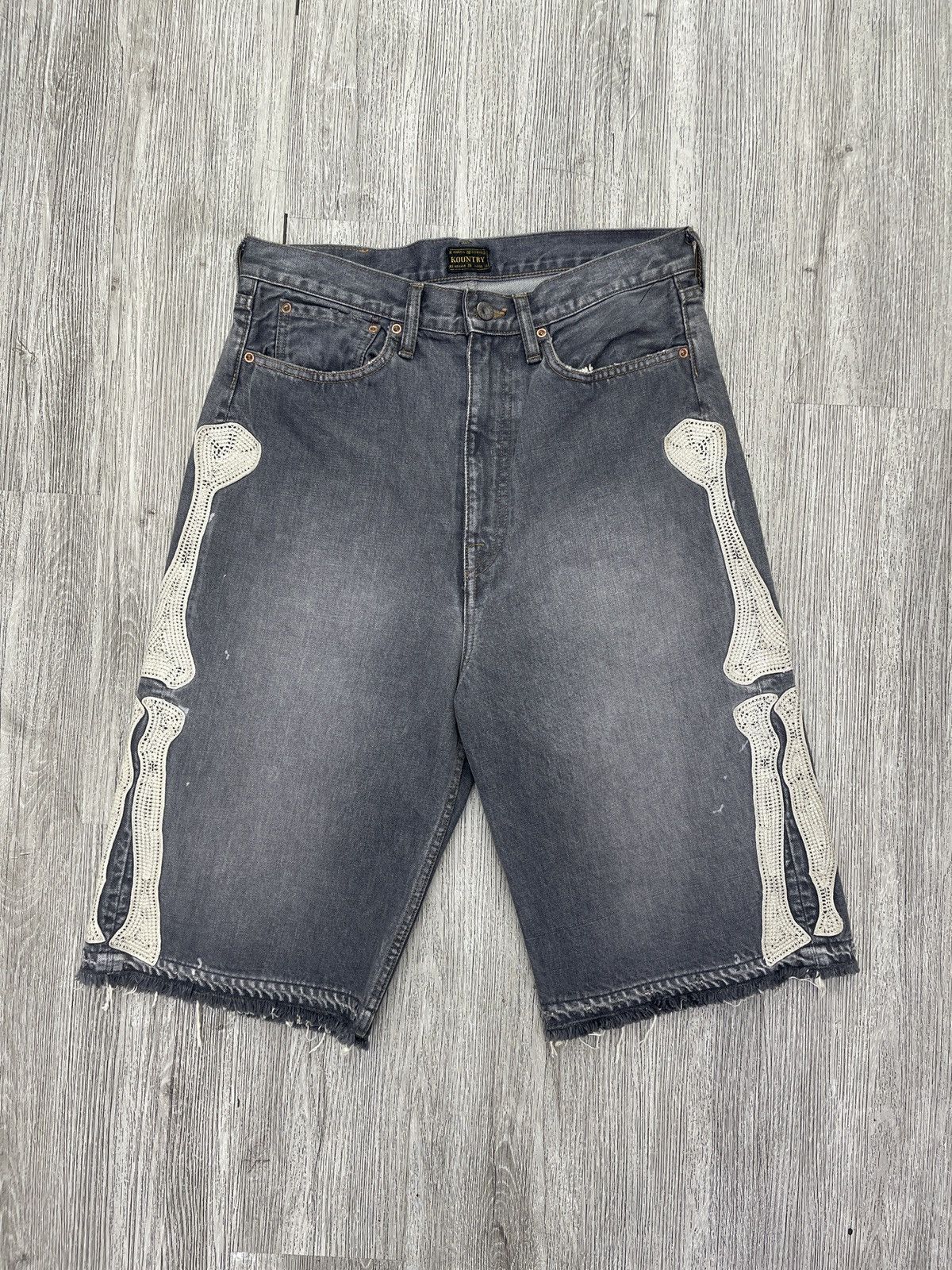 Kapital Kapital denim Shorts side bones dark grey Size US 32 / EU 48 - 1 Thumbnail