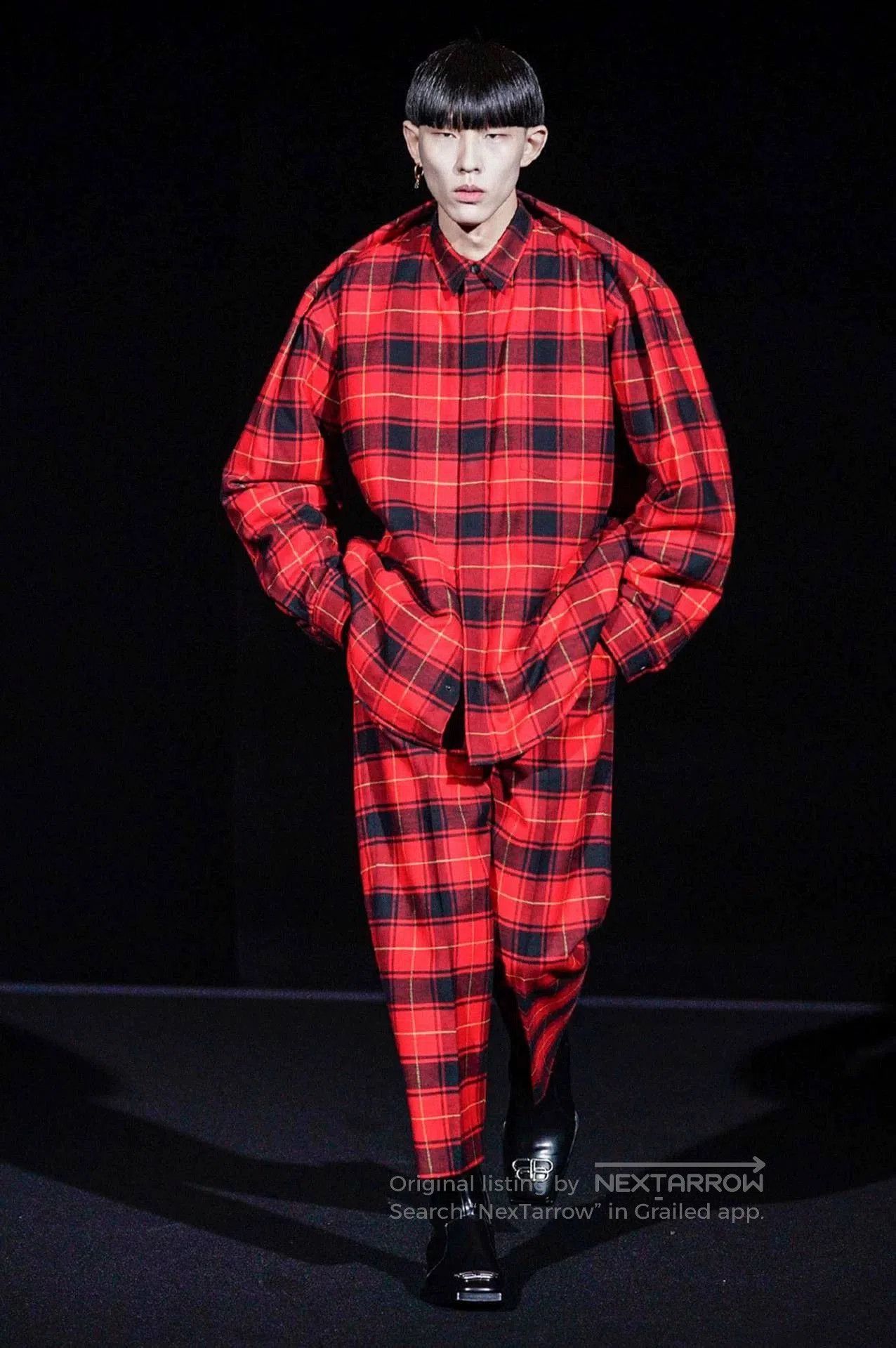 Balenciaga Red Plaid Casual Pants Size 30. Size US 30 / EU 46 - 2 Thumbnail