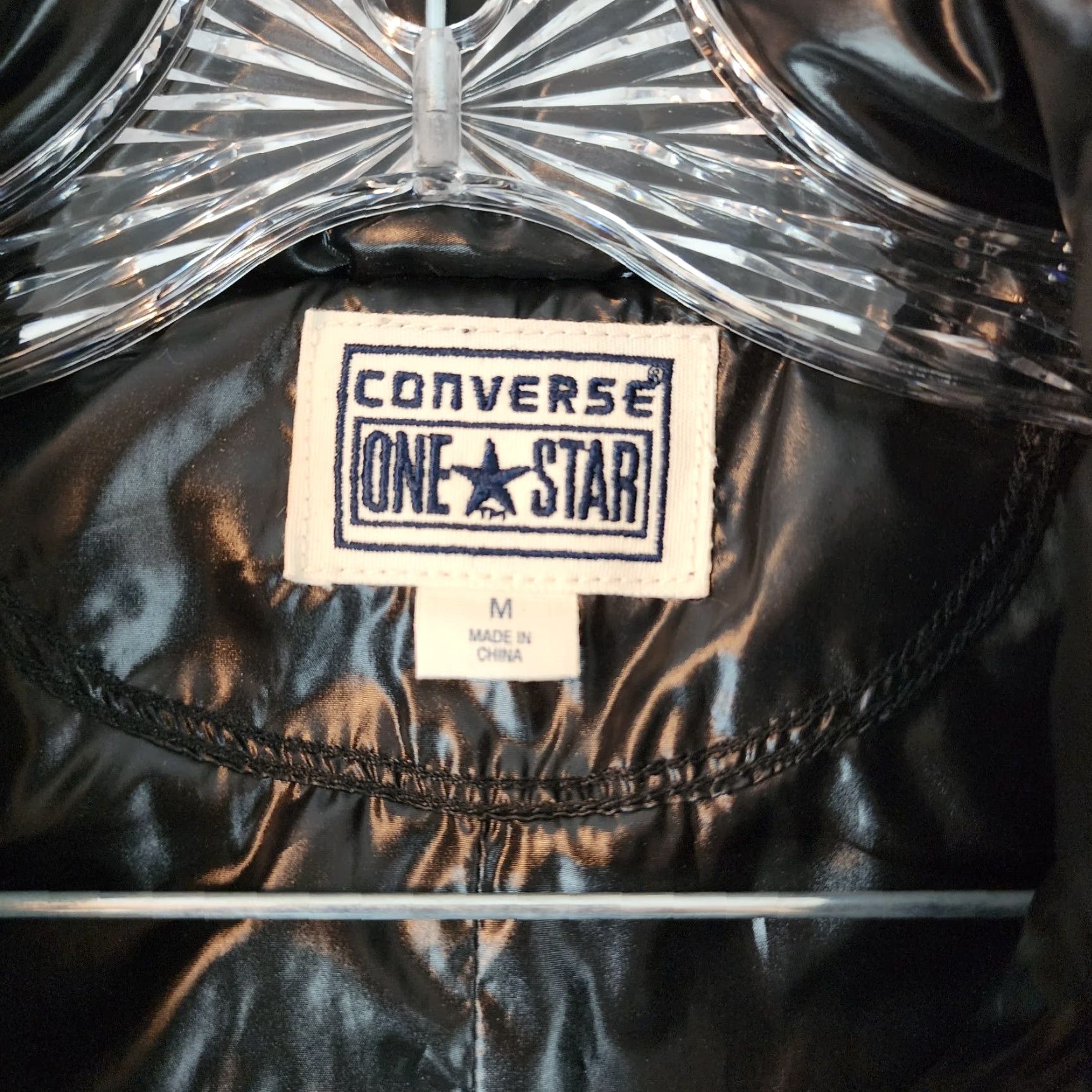 Converse Converse One Star Puffer Vest Womens Black Polyester Size M Size M / US 6-8 / IT 42-44 - 3 Thumbnail