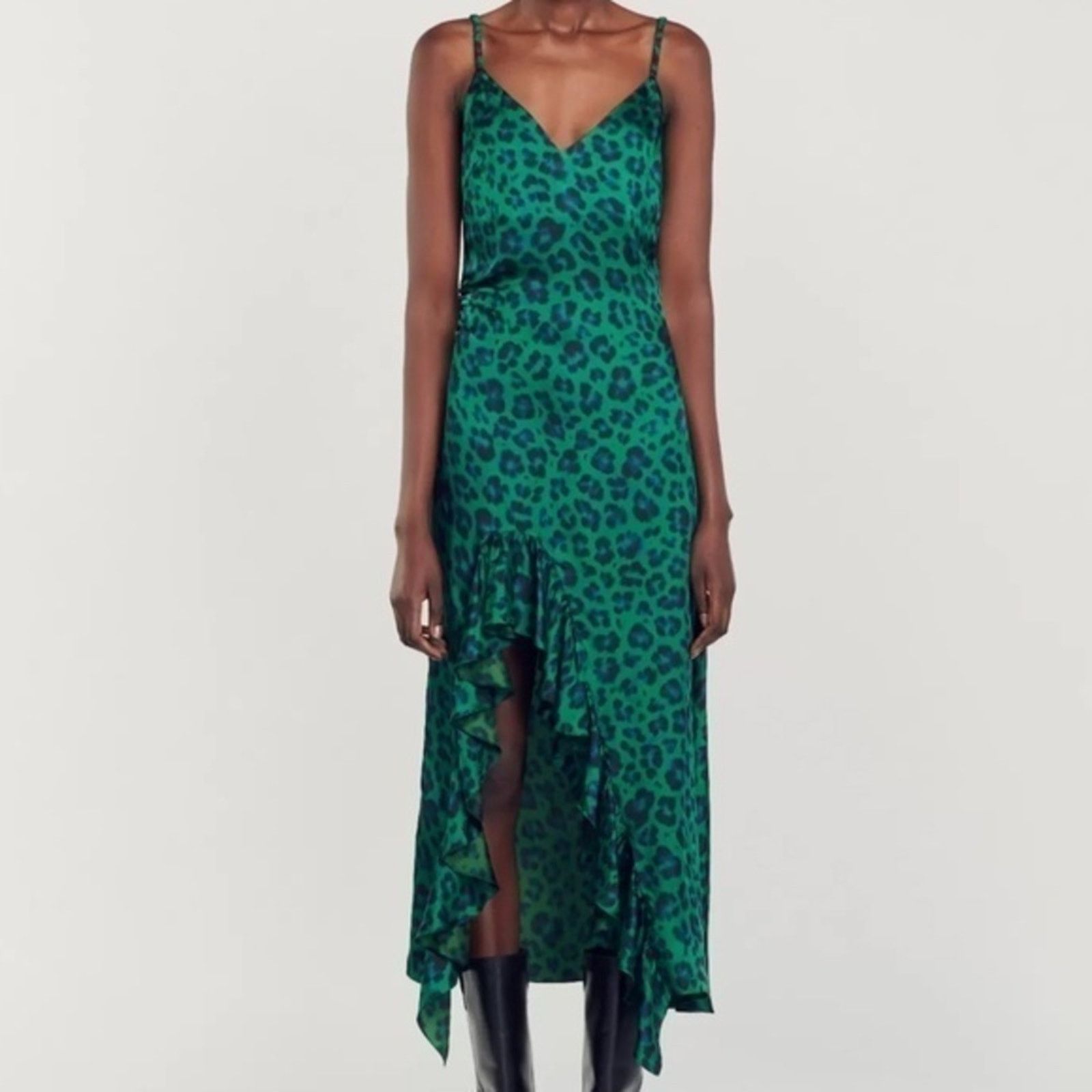 Sandro Sandro. Amazonie Leopard Print Slipdress. Size S / US 4 / IT 40 - 4 Thumbnail