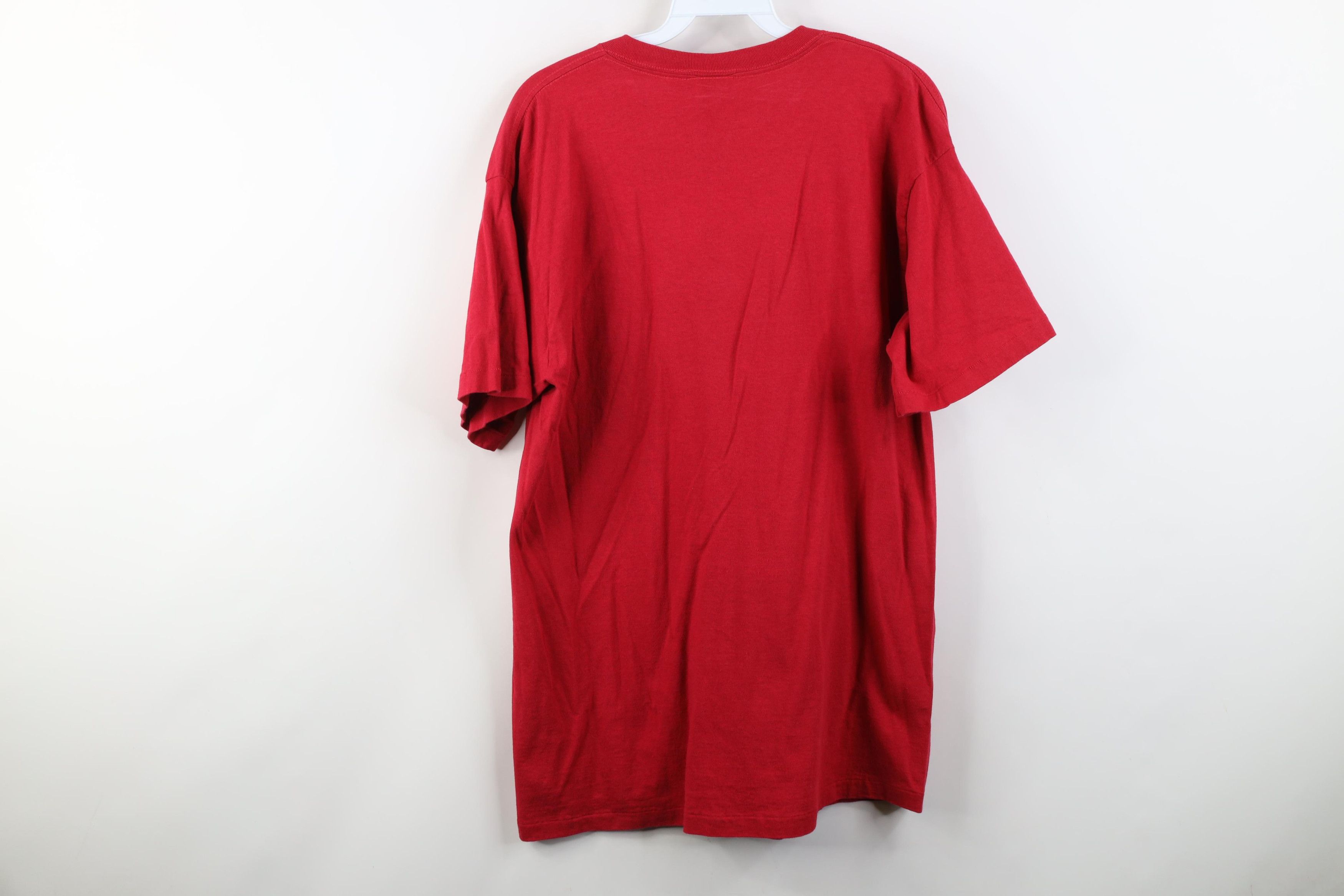 Nike Vintage 90s Nike Scott Center Triple Swoosh T-Shirt Red USA Size US L / EU 52-54 / 3 - 12 Thumbnail