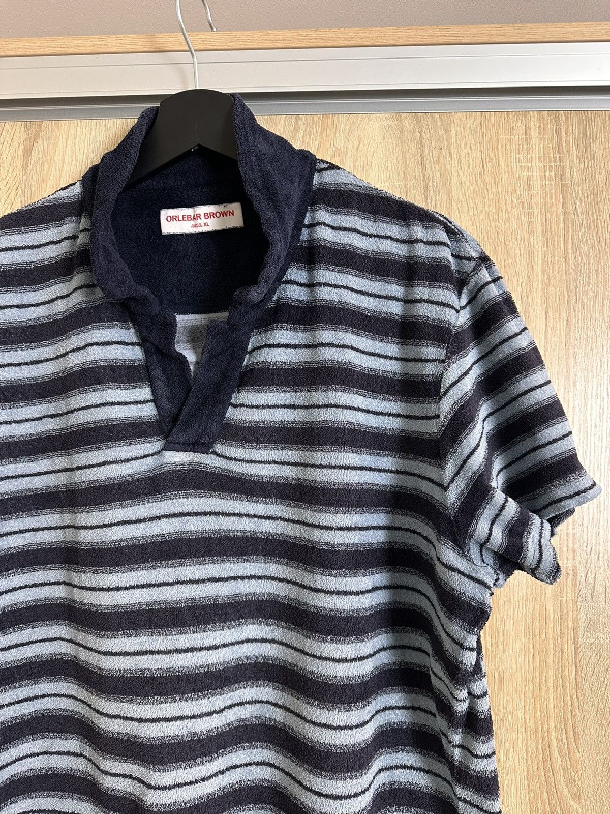 Orlebar Brown 🔥 Orlebar Brown Striped Terry Polo T Shirt Beach Surf Swim Size US XL / EU 56 / 4 - 2 Thumbnail