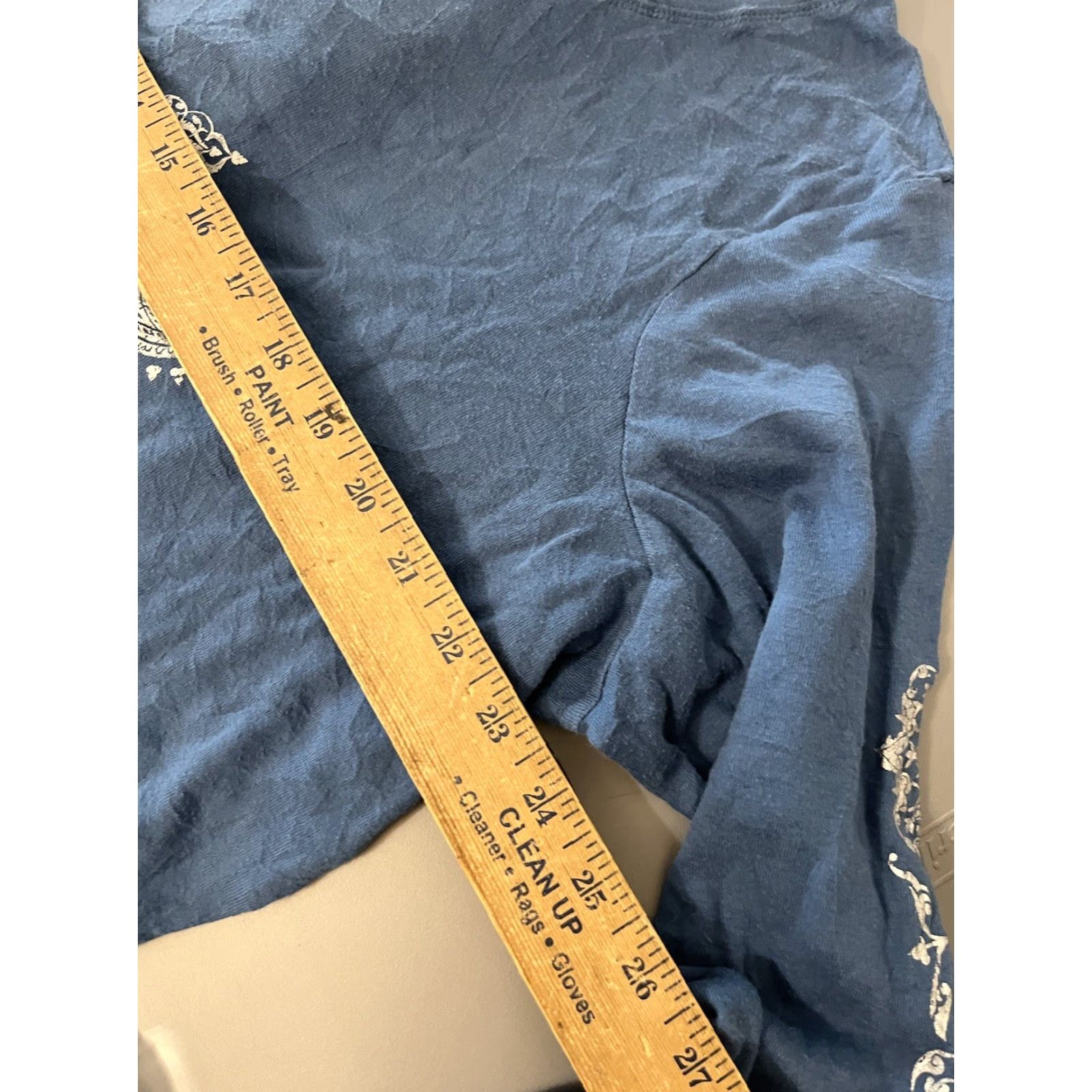 Vintage VINTAGE Seven7 Luxe Velvet Long Sleeve T-Shirt Women 18/20 Blue Fleur de Lis Beaded Accents Size XXL / US 16-18 / IT 52-54 - 5 Thumbnail