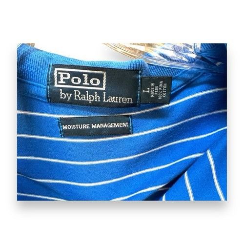 Ralph Lauren POLO RALPH LAUREN Polo Golf Shirt Men's Large Blue Striped M Size US L / EU 52-54 / 3 - 3 Thumbnail