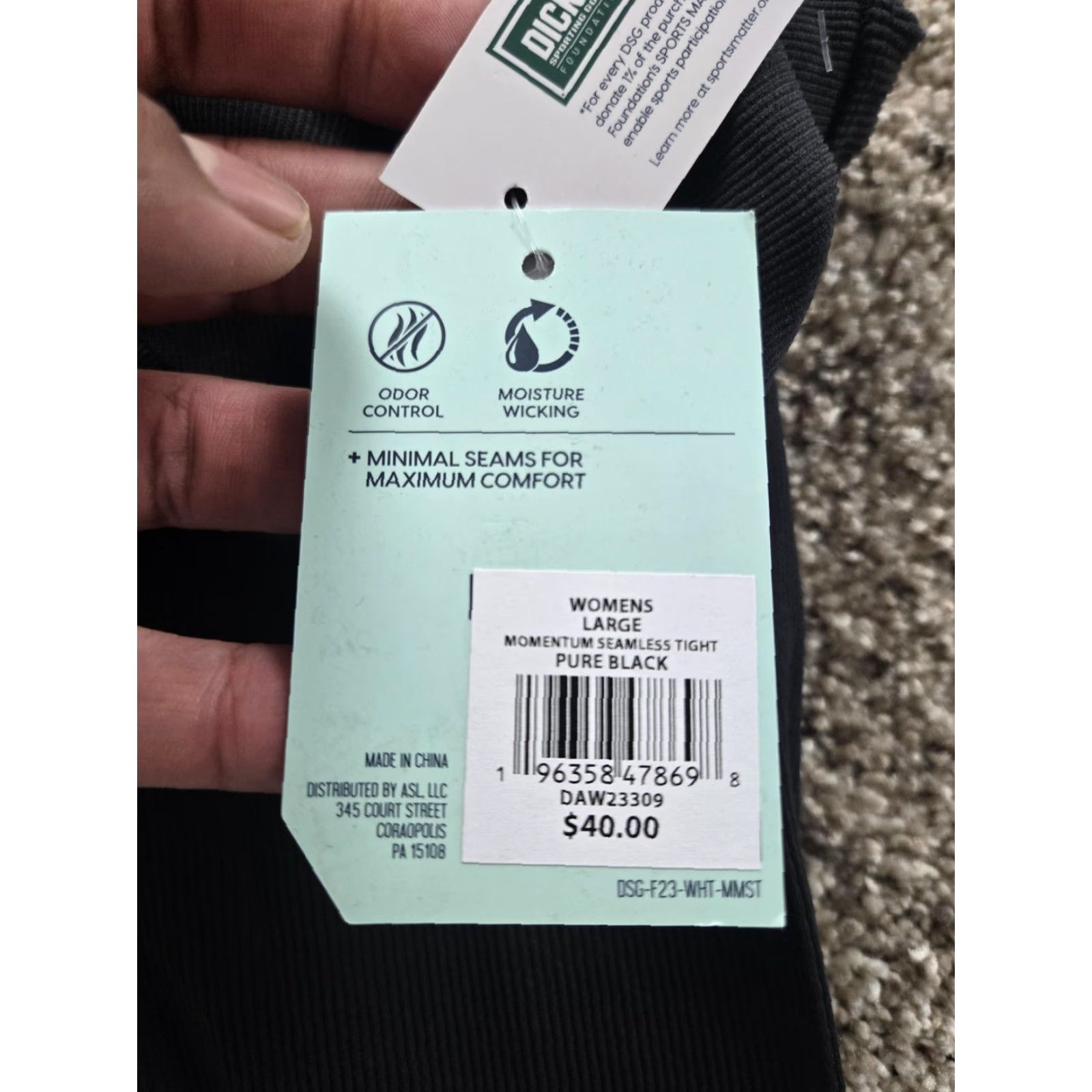 Vintage DSG Momentum Seamless Leggings Womens Large Black High Rise 7/8 Tight Athletic Size 36" / US 14 / IT 50 - 4 Thumbnail