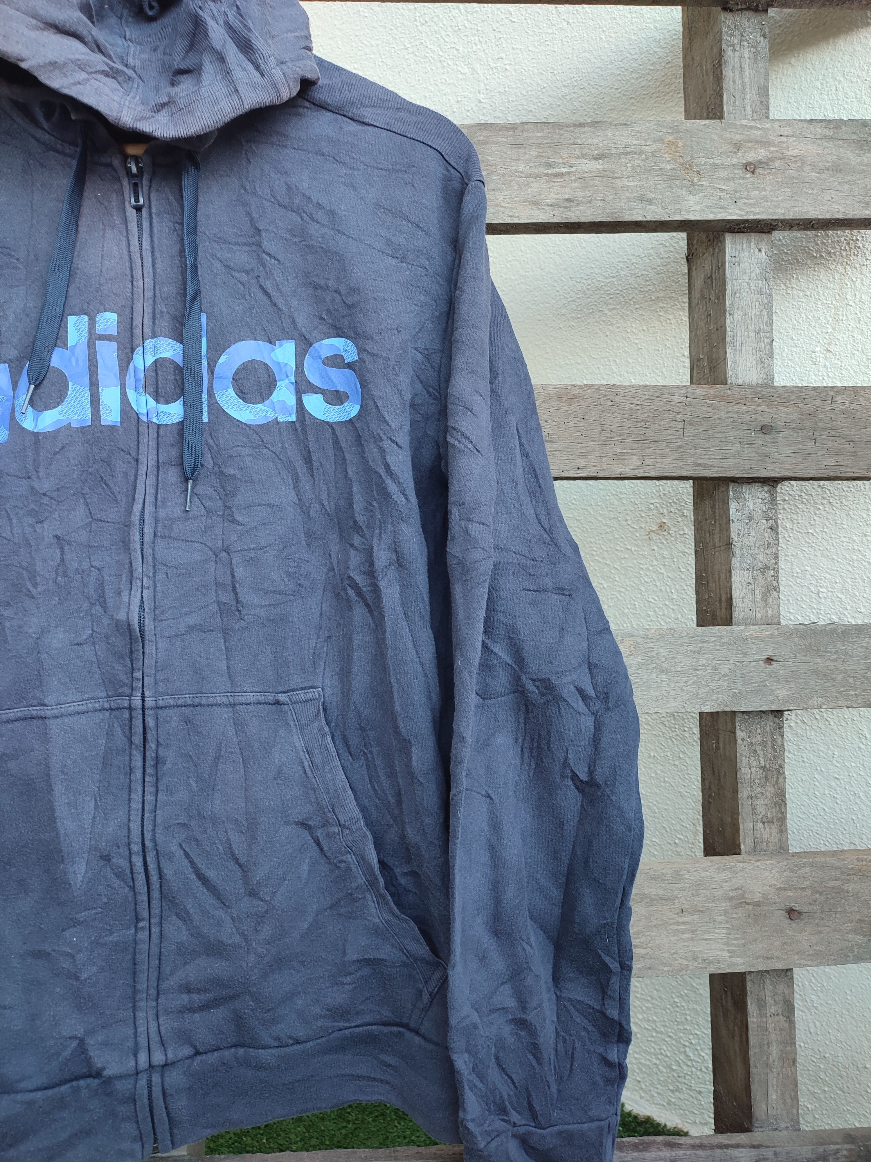 Adidas Y2K Sun Faded Adidas Zip Up Hoodies Size US L / EU 52-54 / 3 - 2 Thumbnail