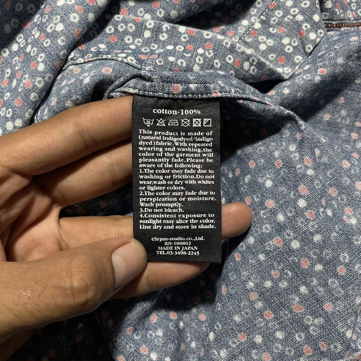 45rpm Vintage Double Pocket Shirt Pattern Shirts 45RPM Size US L / EU 52-54 / 3 - 5 Thumbnail